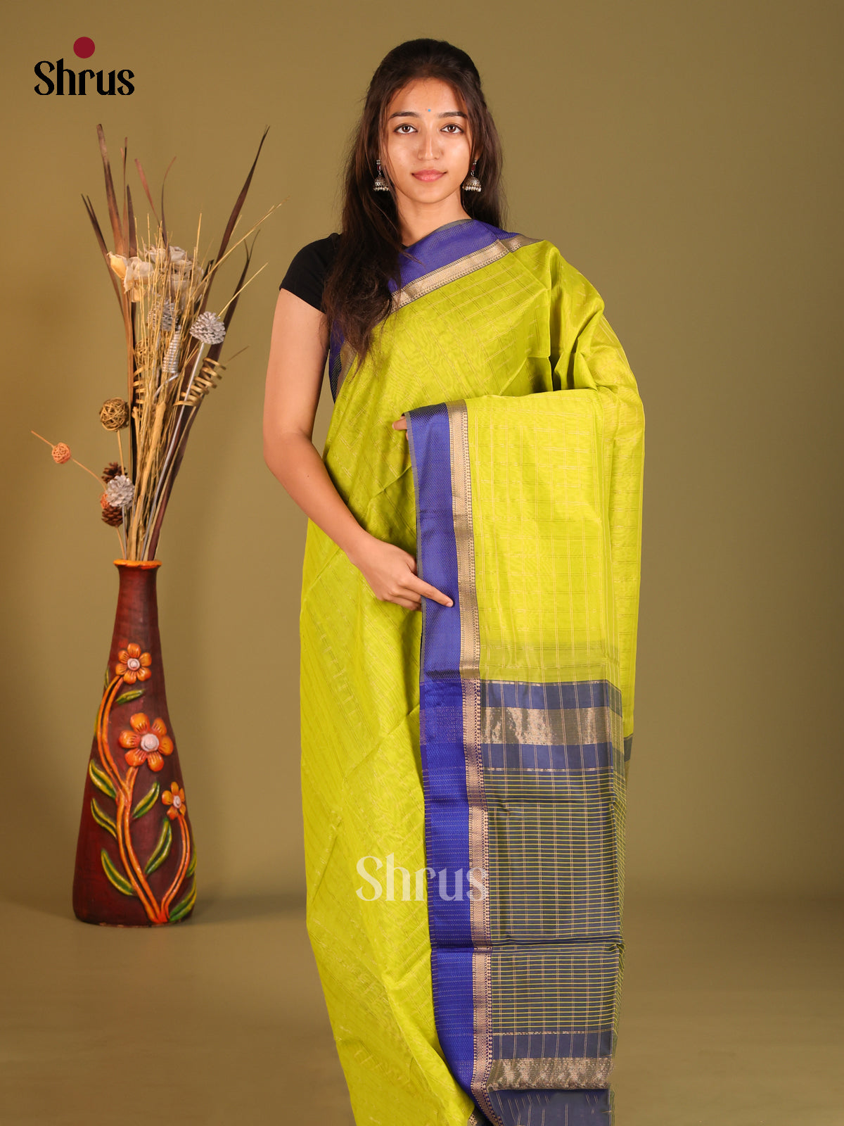 DHS06034 - Maheshwari silkcotton Saree - Shop on Shrus.com