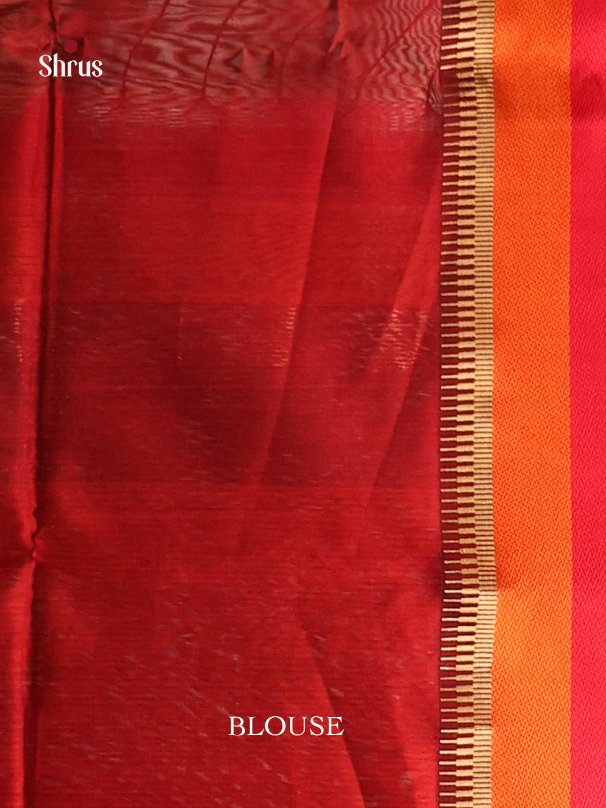 Green & Red- Maheshwari silkcotton Saree - Shop on Shrus.com