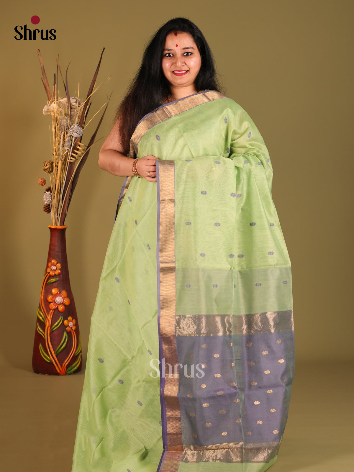DHS06063 - Maheshwari silkcotton Saree - Shop on Shrus.com