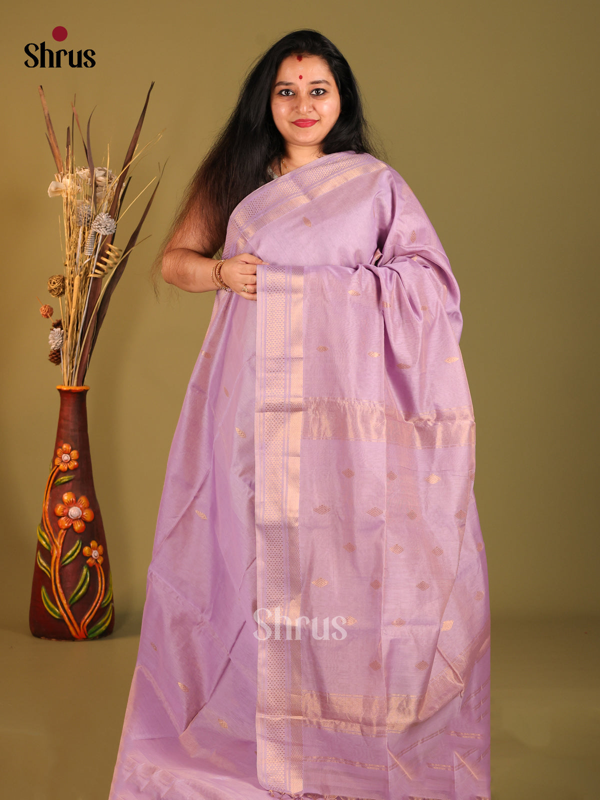 DHS06082 - Maheshwari silkcotton Saree - Shop on Shrus.com