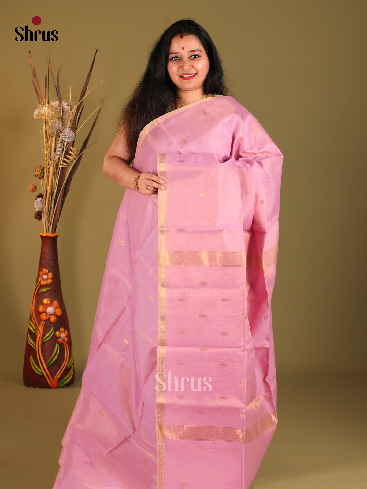 DHS06087 - Maheshwari silkcotton Saree - Shop on Shrus.com