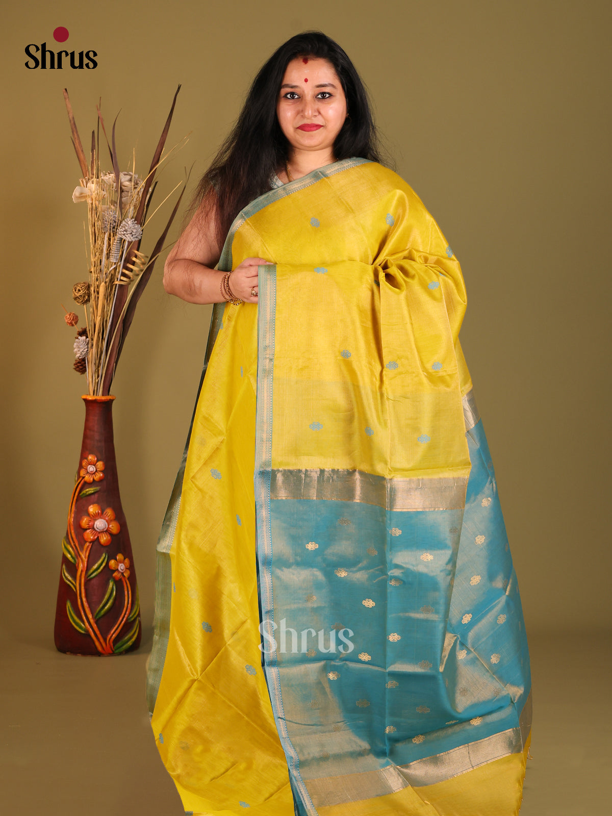 DHS06090 - Maheshwari silkcotton Saree - Shop on Shrus.com