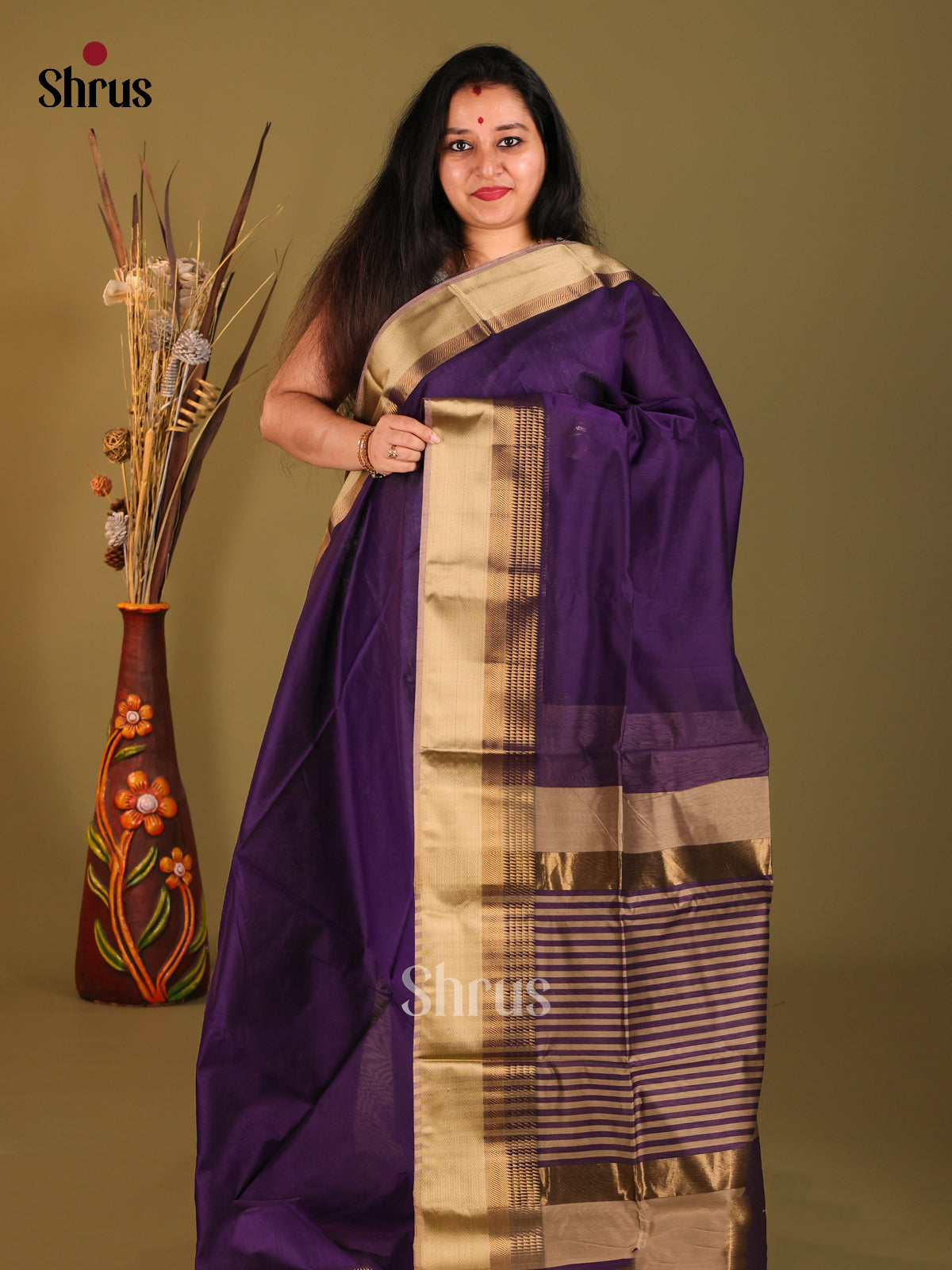DHS06102 - Maheshwari silkcotton Saree - Shop on Shrus.com