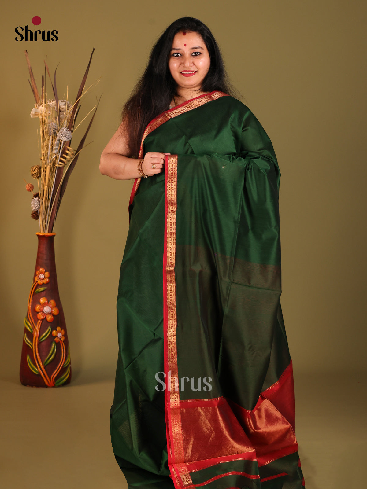 DHS06125 - Maheshwari silkcotton Saree - Shop on Shrus.com