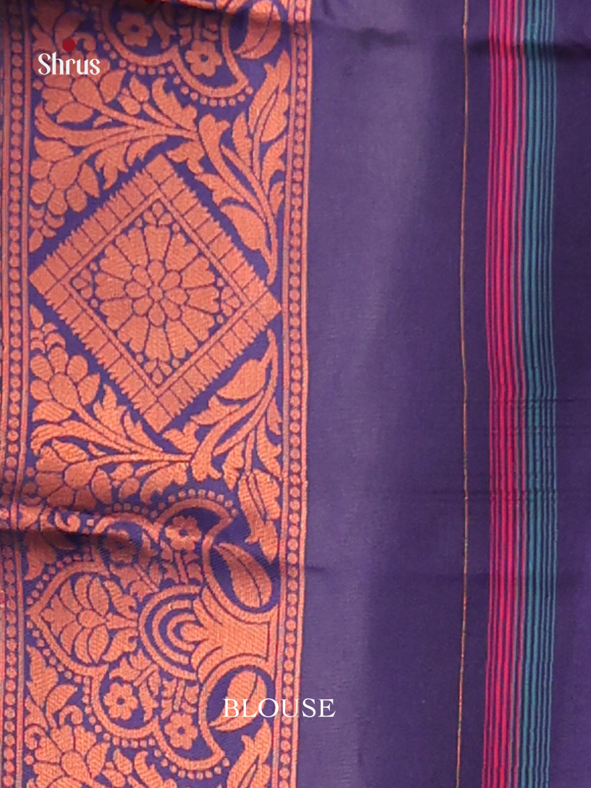 Pink & Blue- Semi Softsilk Saree - Shop on Shrus.com