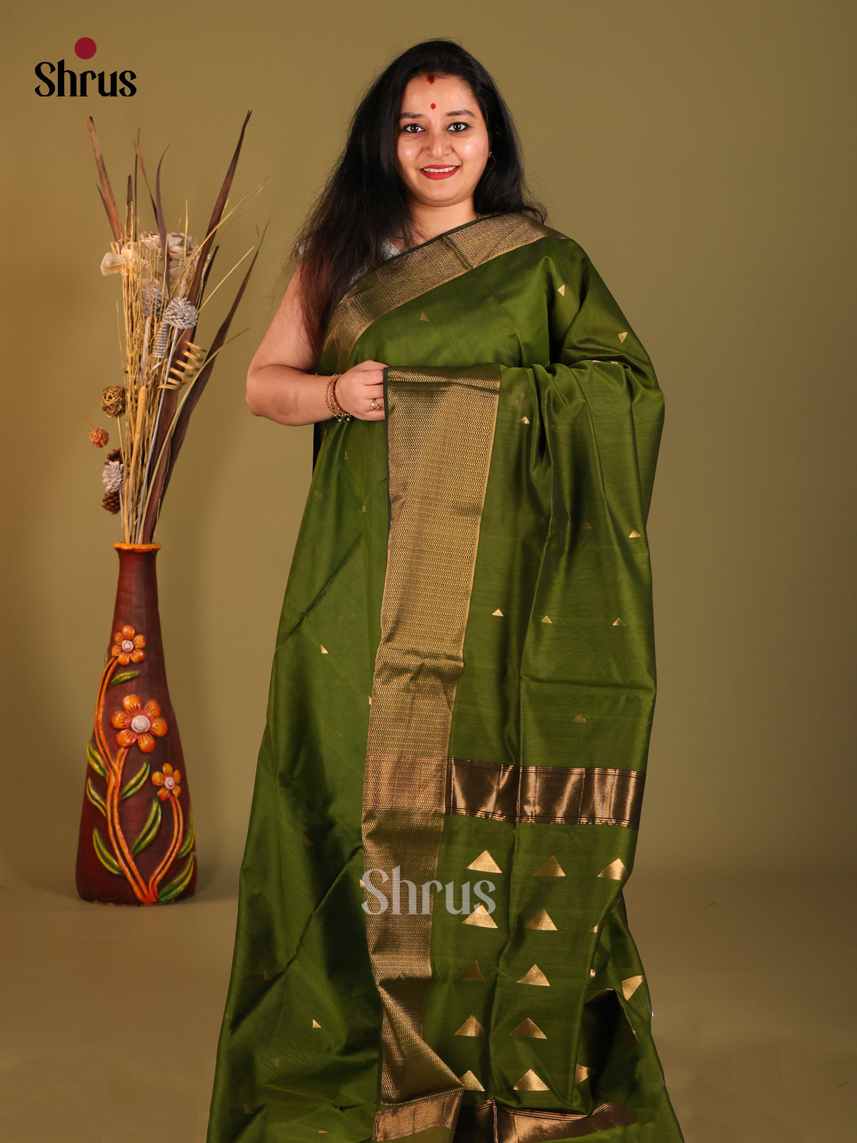 DHS06357 - Maheshwari silkcotton Saree - Shop on Shrus.com