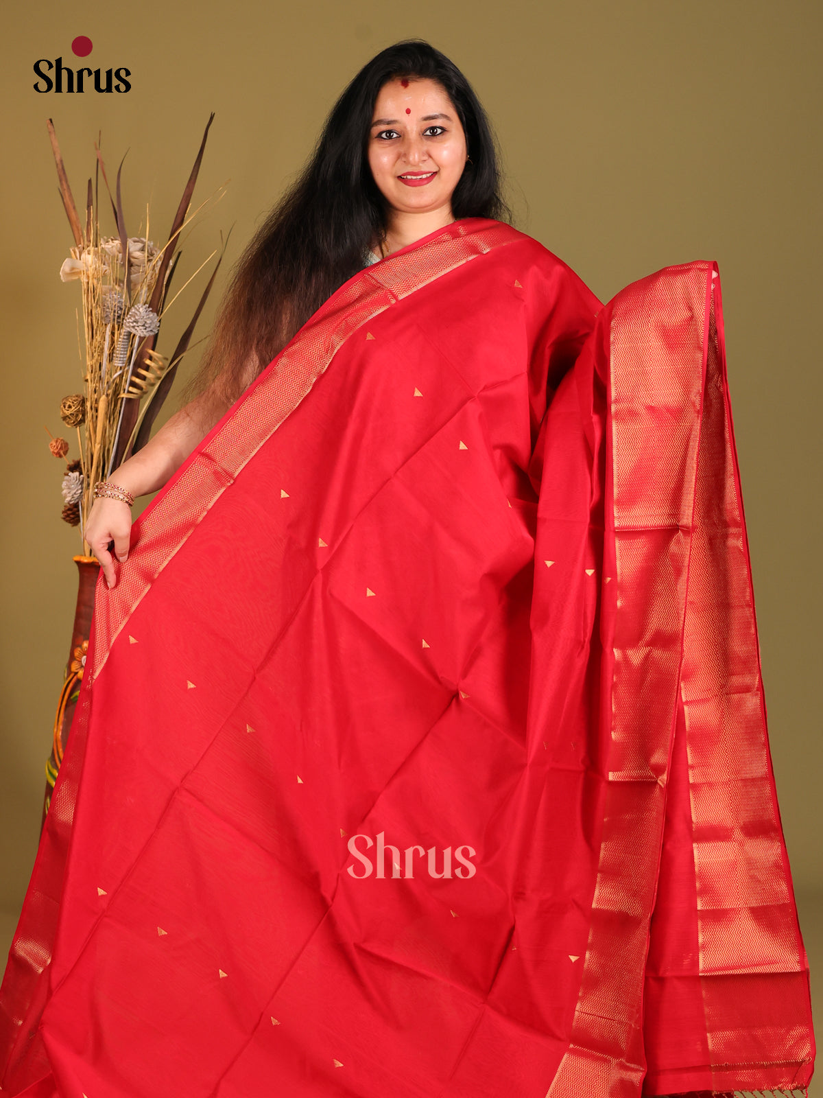 DHS06358 - Maheshwari silkcotton Saree - Shop on Shrus.com
