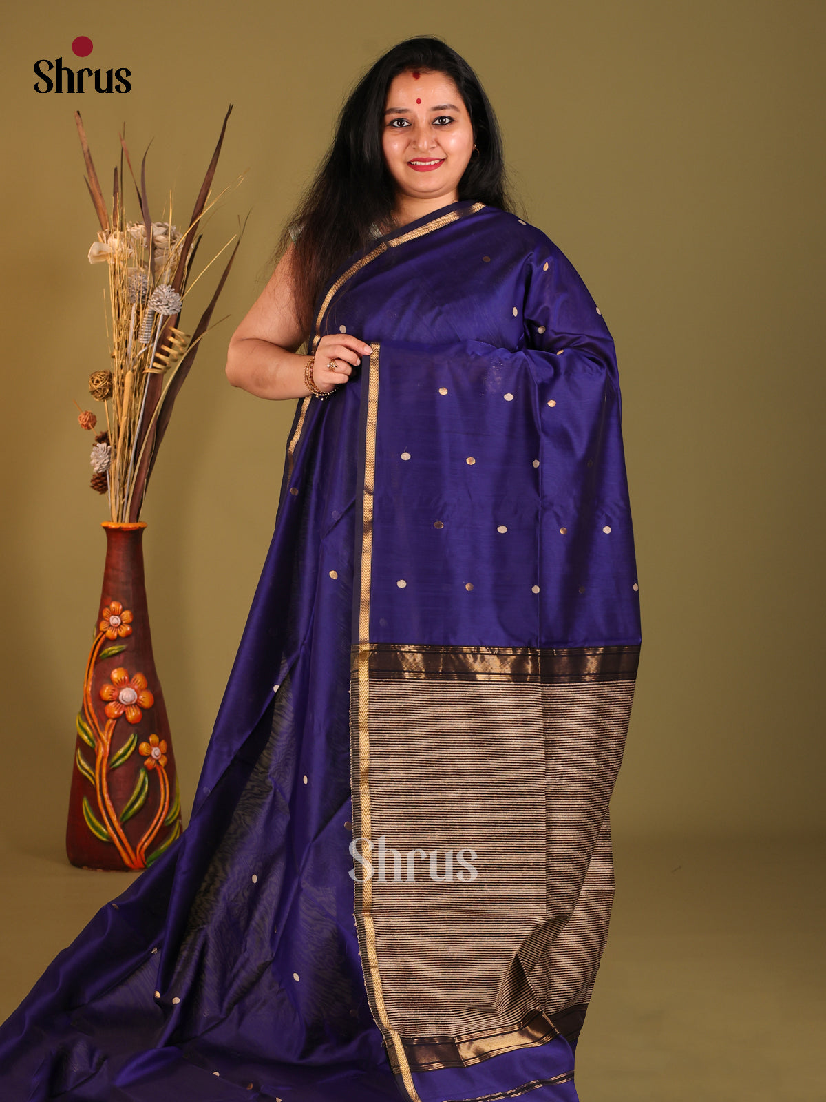 DHS06367 - Maheshwari silkcotton Saree - Shop on Shrus.com