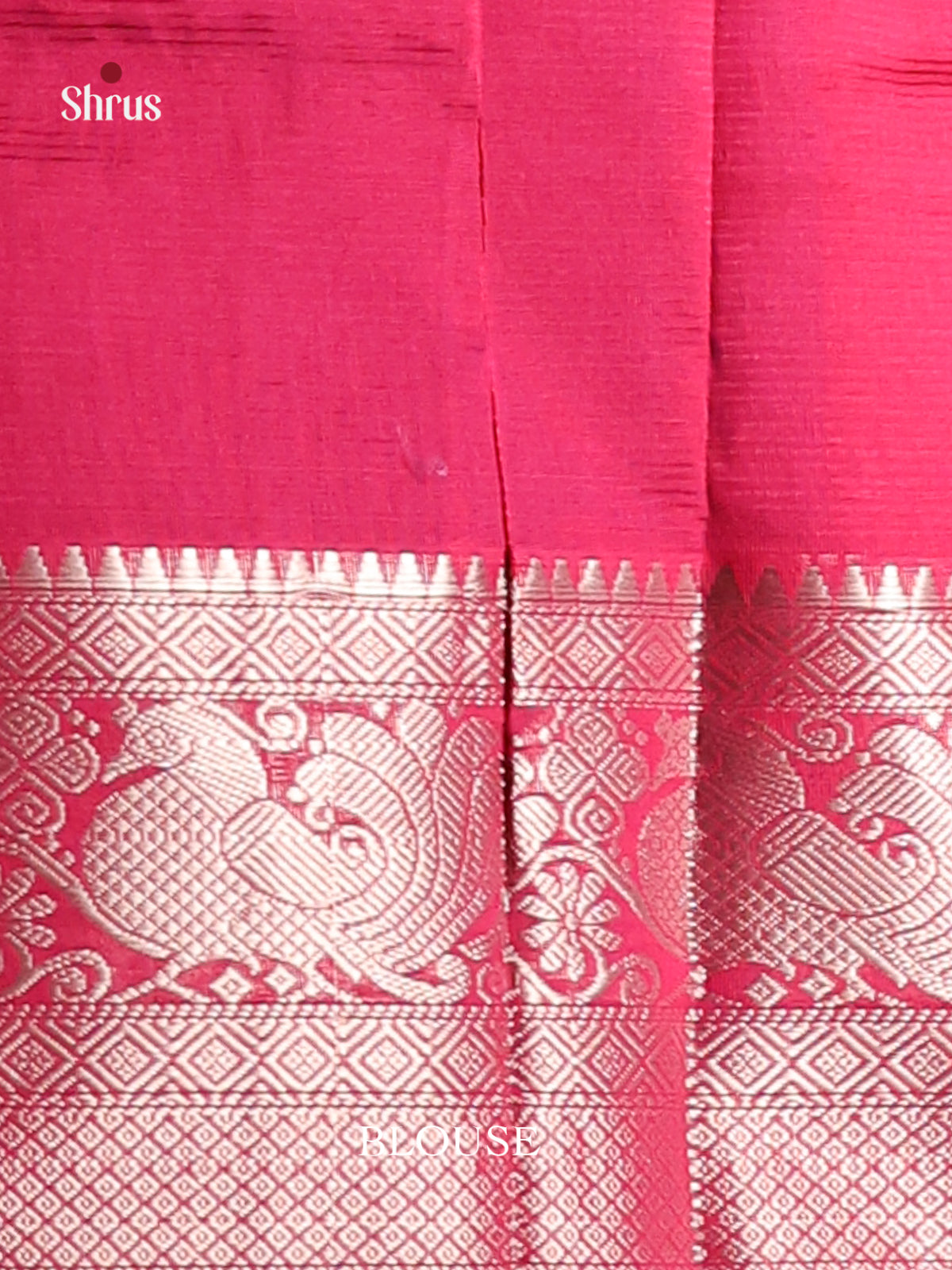 Blue & Red Mangalagiri silkcotton Saree with gold zari floral buttas -2