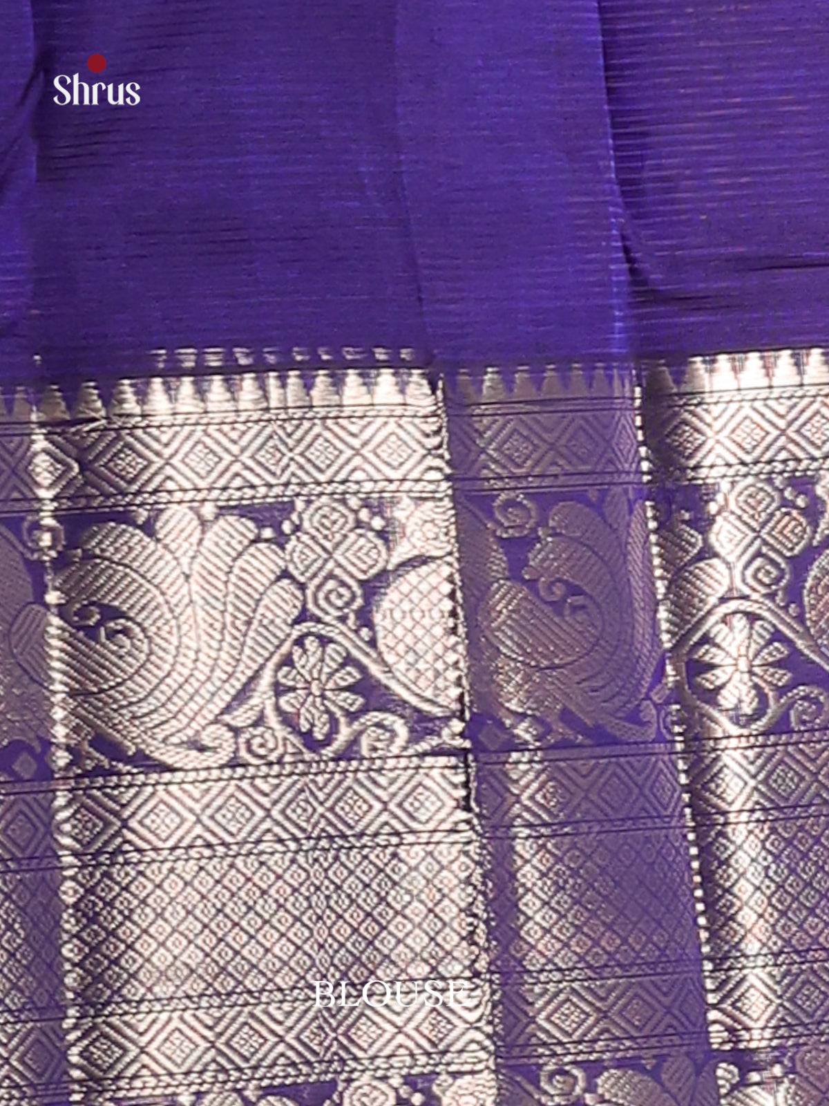 Blue single tone Mangalagiri silkcotton Saree gleams with floral buttas -2