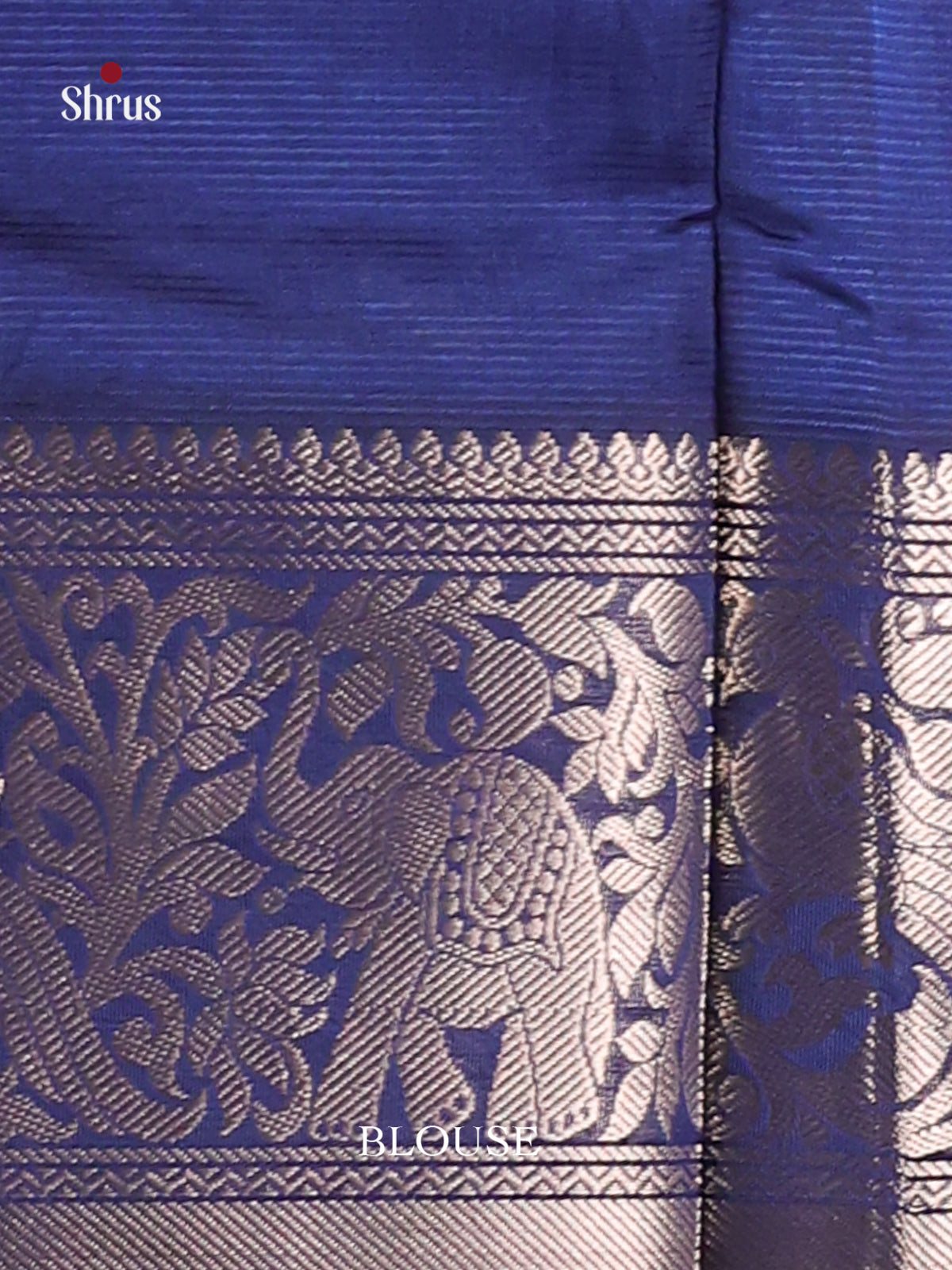 Blue single tone Mangalagiri silkcotton Saree with traditional rich zari border -2