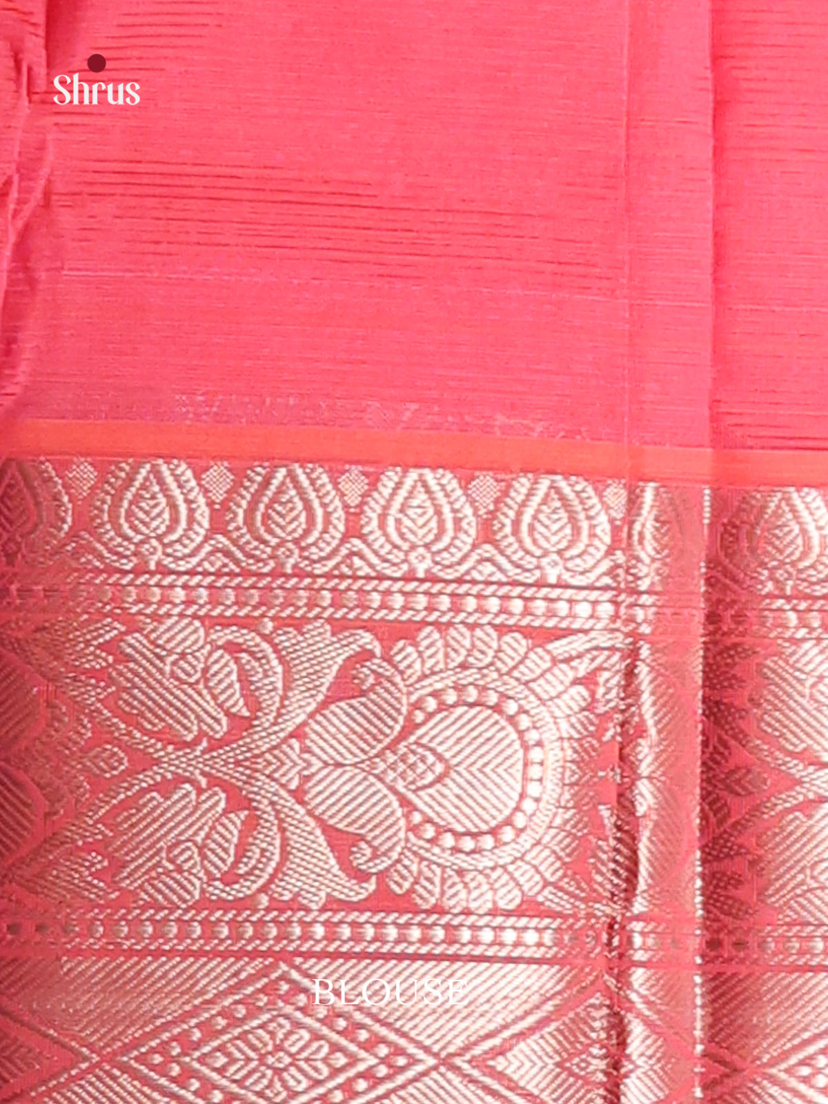 Pink single tone Mangalagiri silkcotton Saree with zari buttas -2
