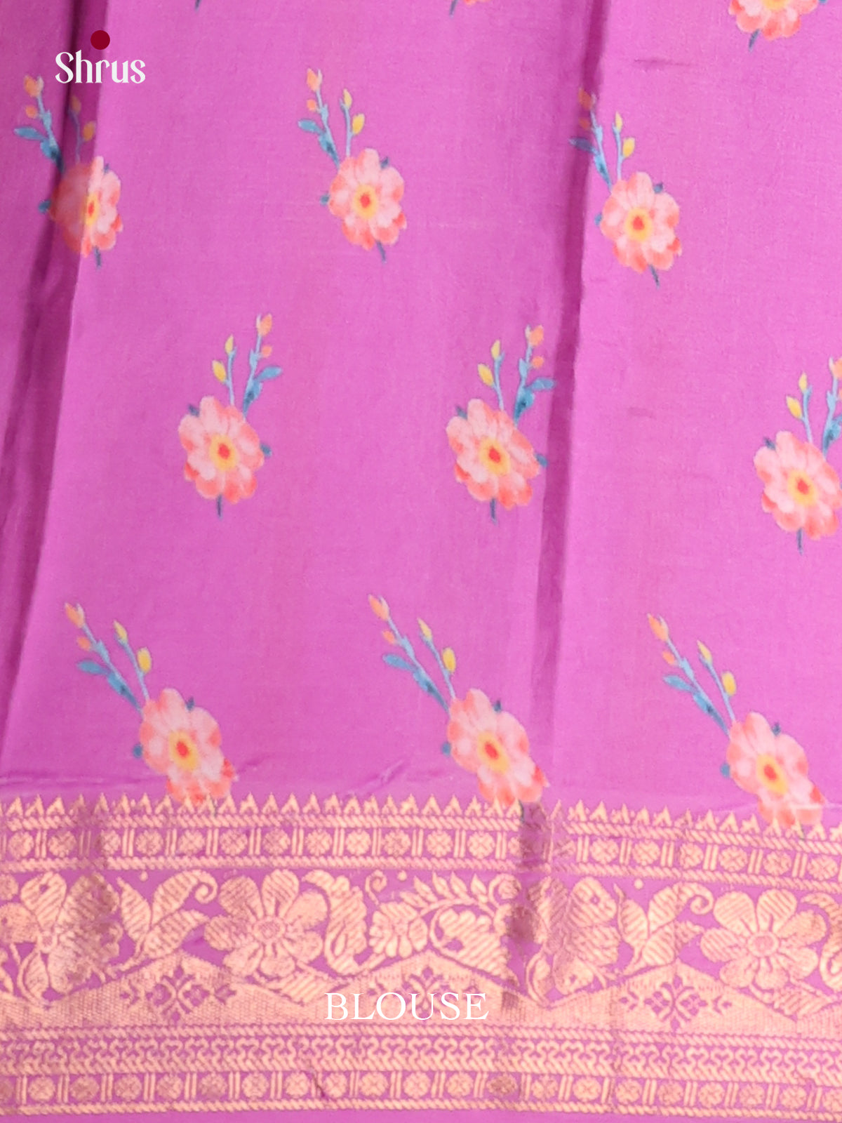 Black & Purple - Mangalagiri printed silkcotton Saree