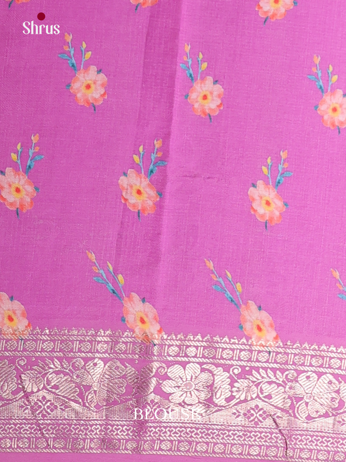 Black & Purple - Mangalagiri printed silkcotton Saree