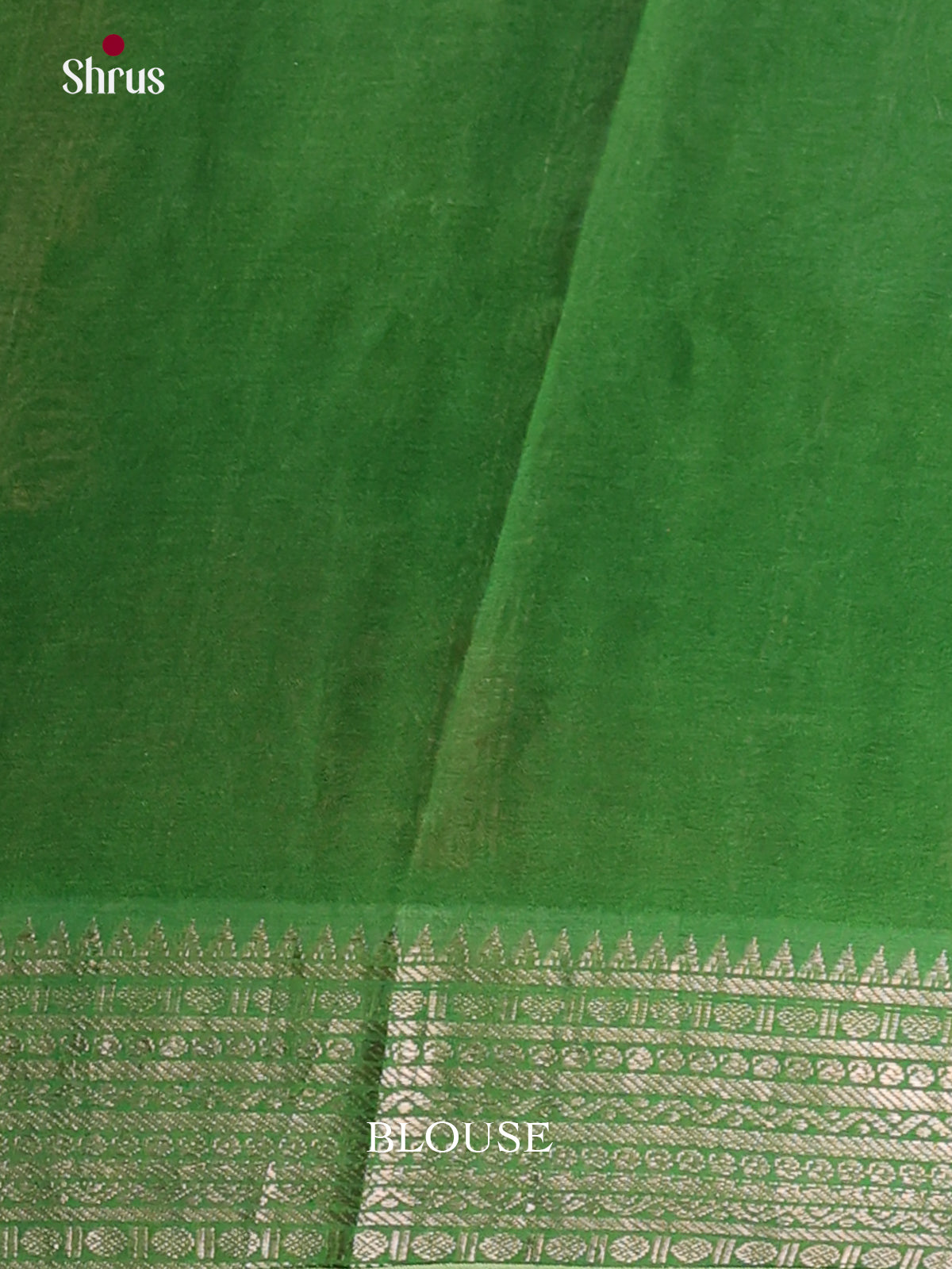 Cream & Green - Mangalagiri printed silkcotton Saree