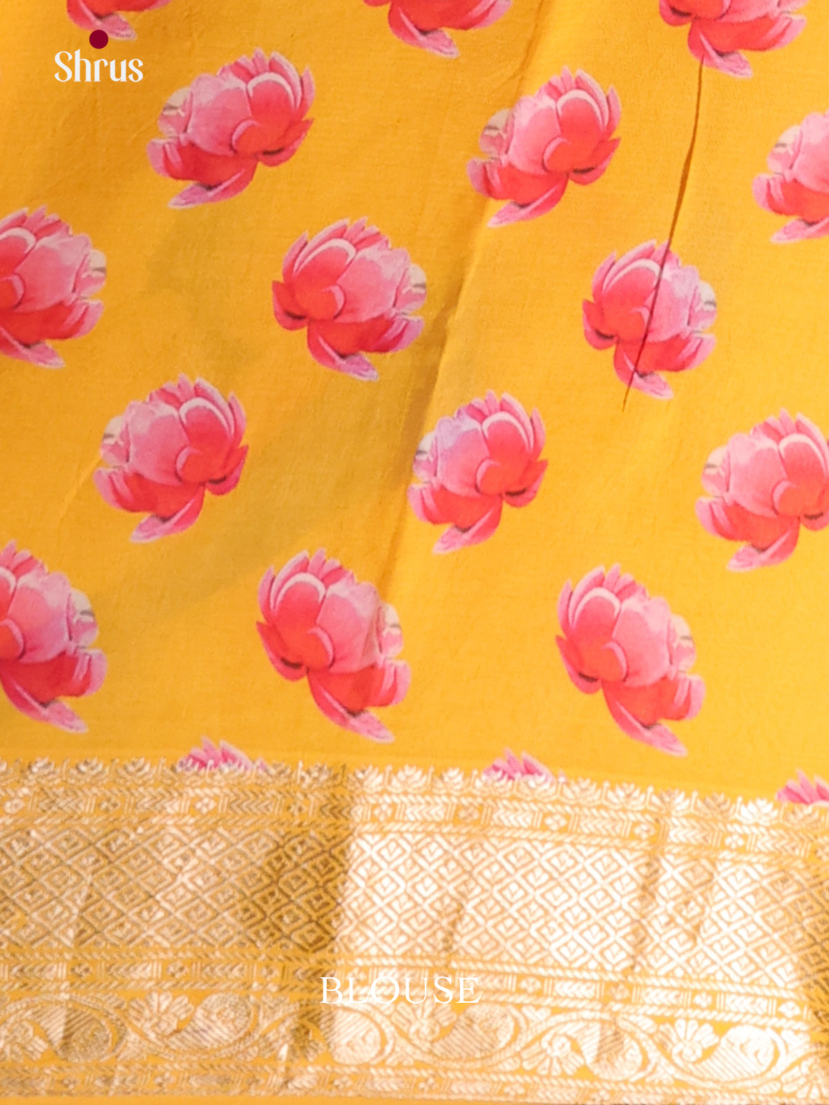 Cream & Yellow - Mangalagiri printed silkcotton Saree