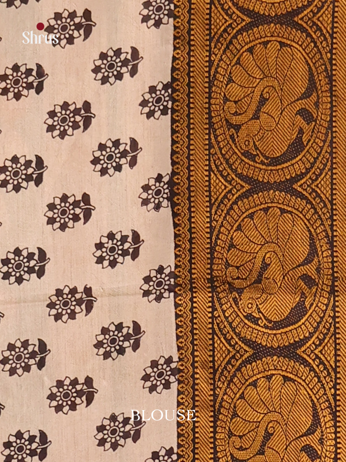 Mustard & - Brown Mangalagiri silkcotton Saree - Shop on Shrus.com