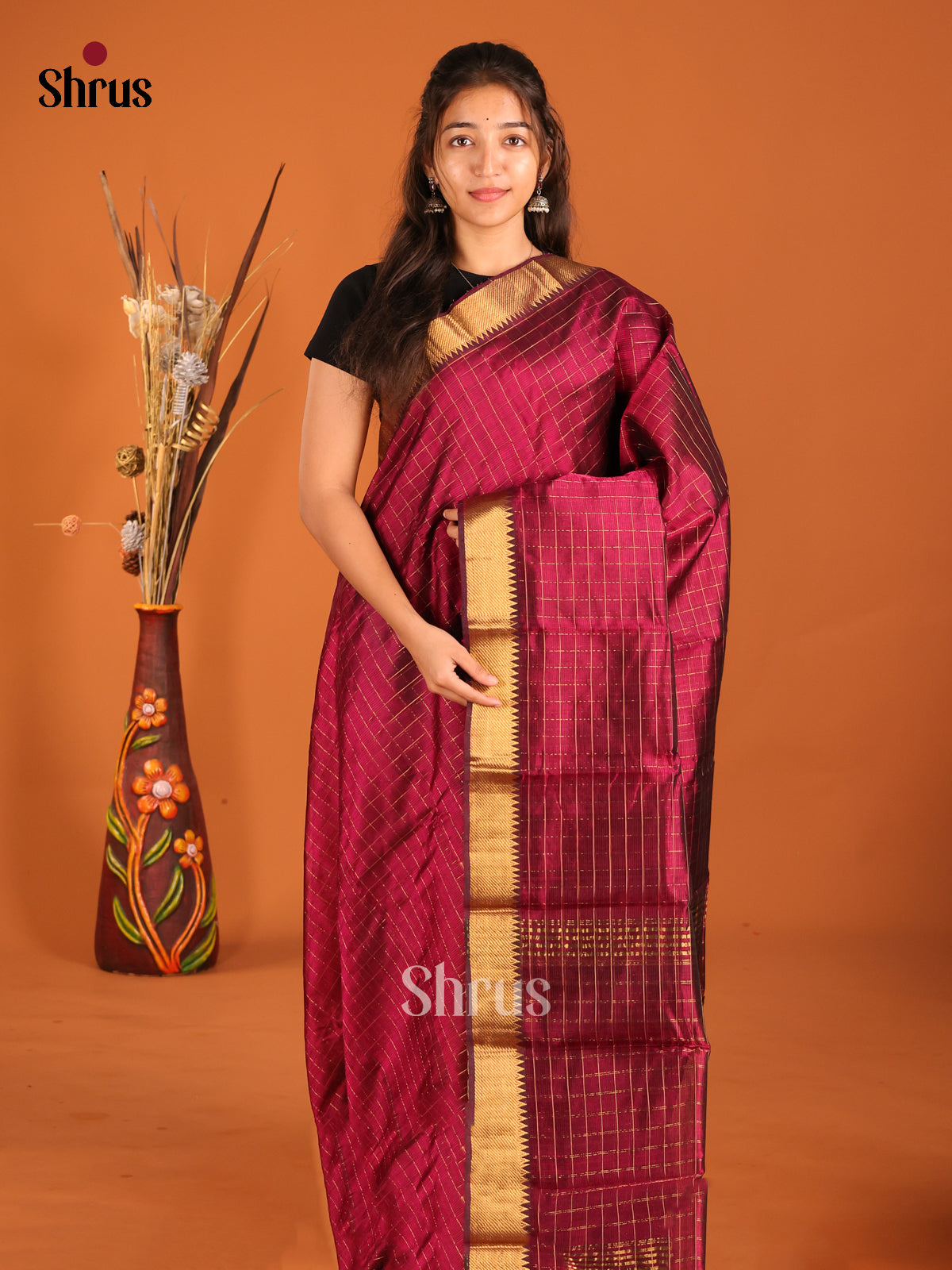 DHS06427 - Mangalagiri silkcotton Saree - Shop on Shrus.com