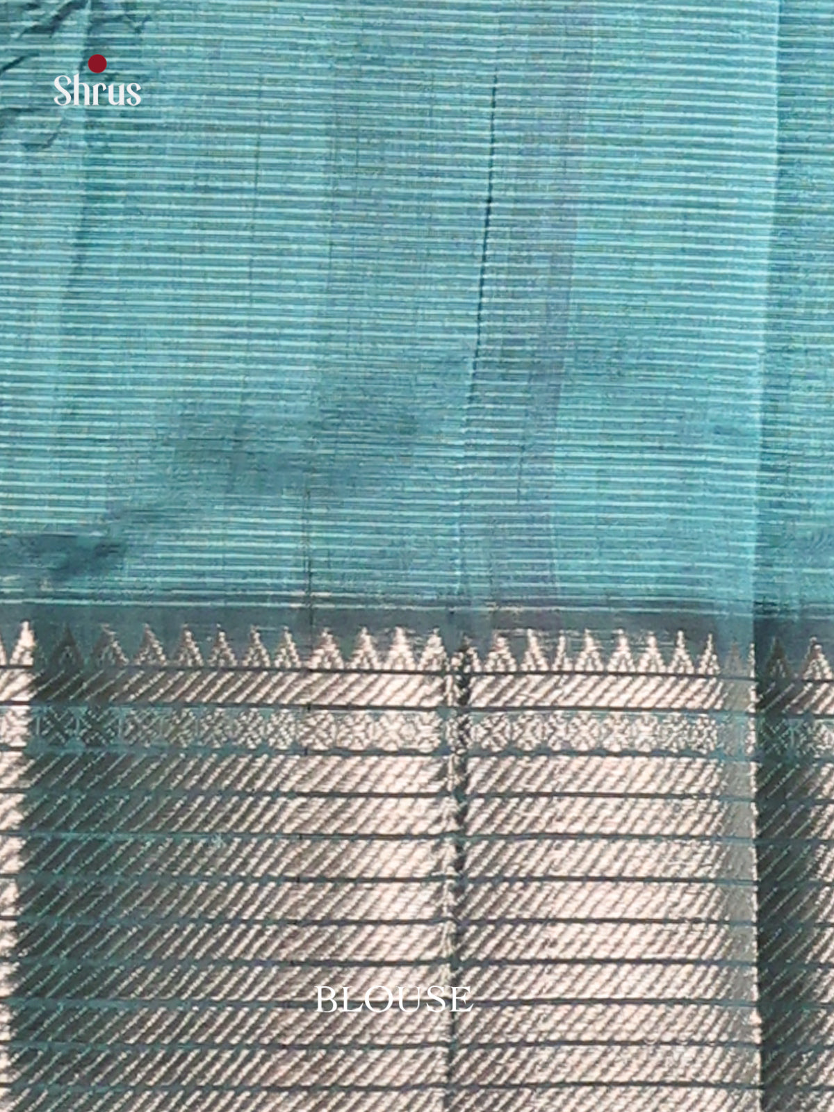 Blue single tone Mangalagiri silkcotton Saree with zari stripes -1