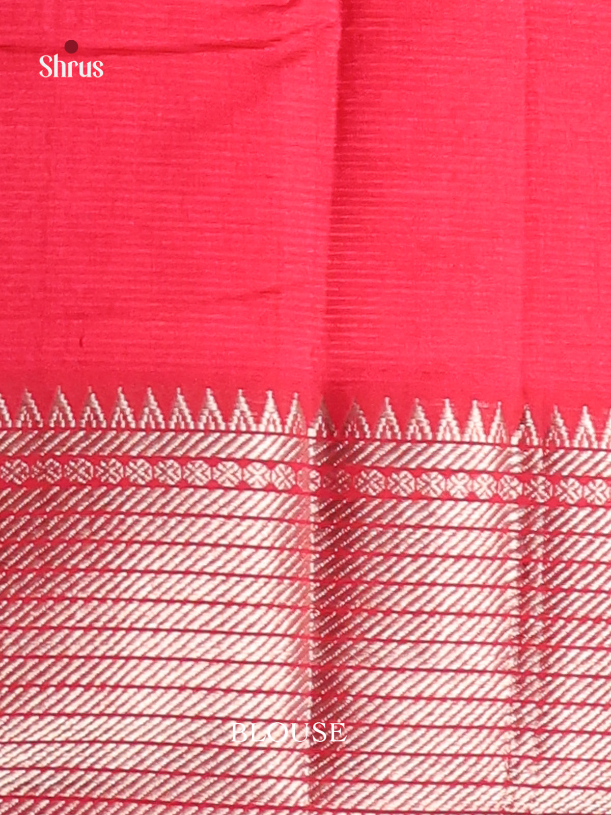 Red single Tone Mangalagiri silkcotton Saree with zari border -1