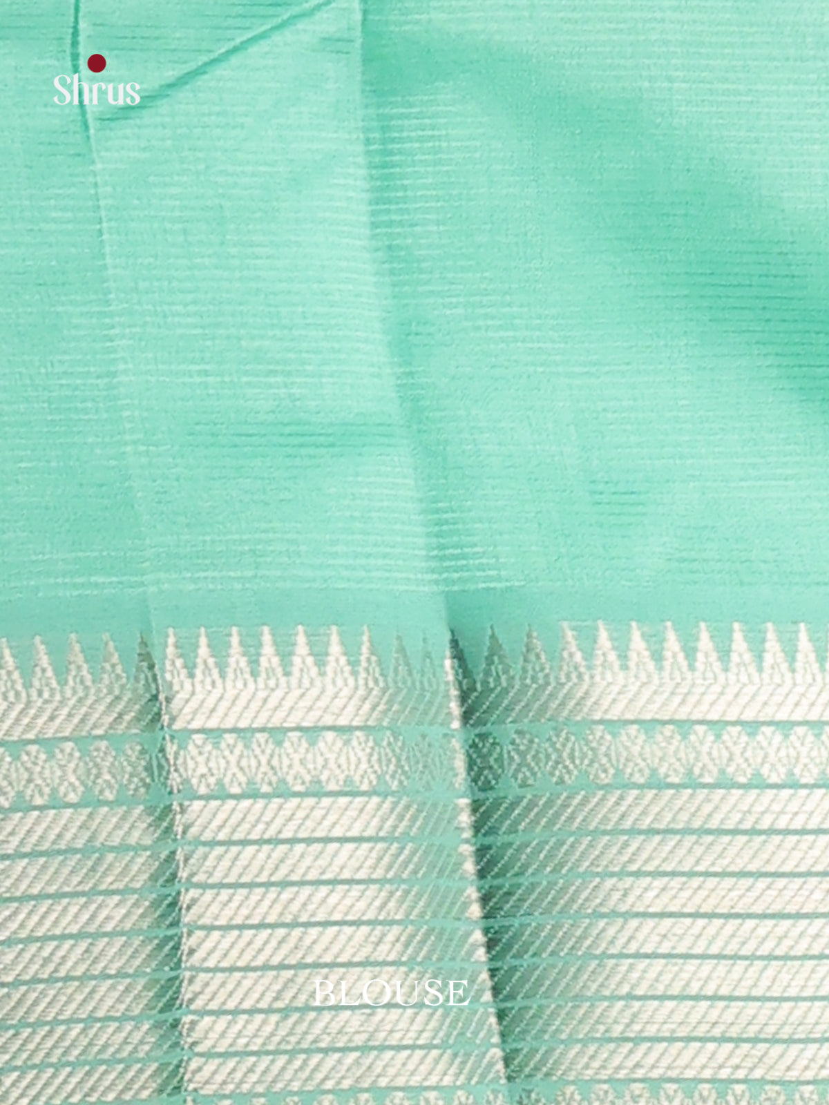 Teal Green Mangalagiri silkcotton Saree with zari border -1