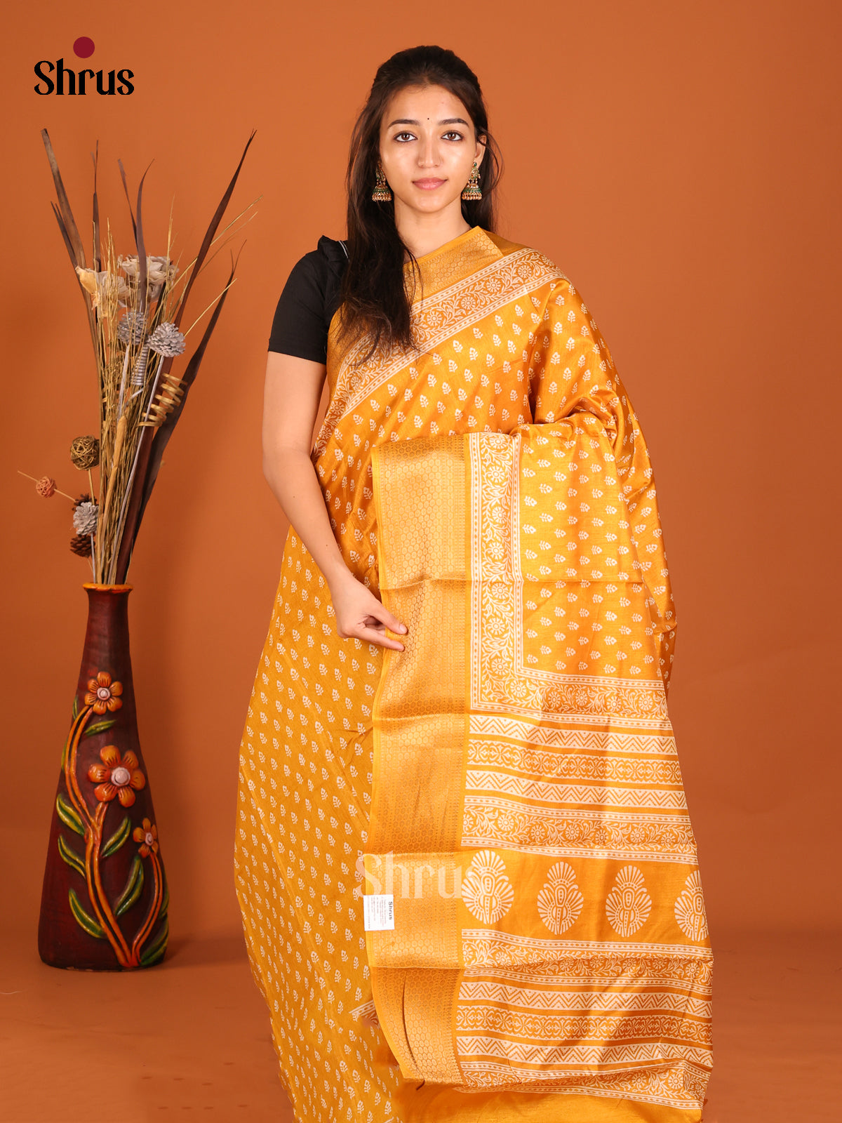 DHS06460 - Semi Crepe Saree - Shop on Shrus.com