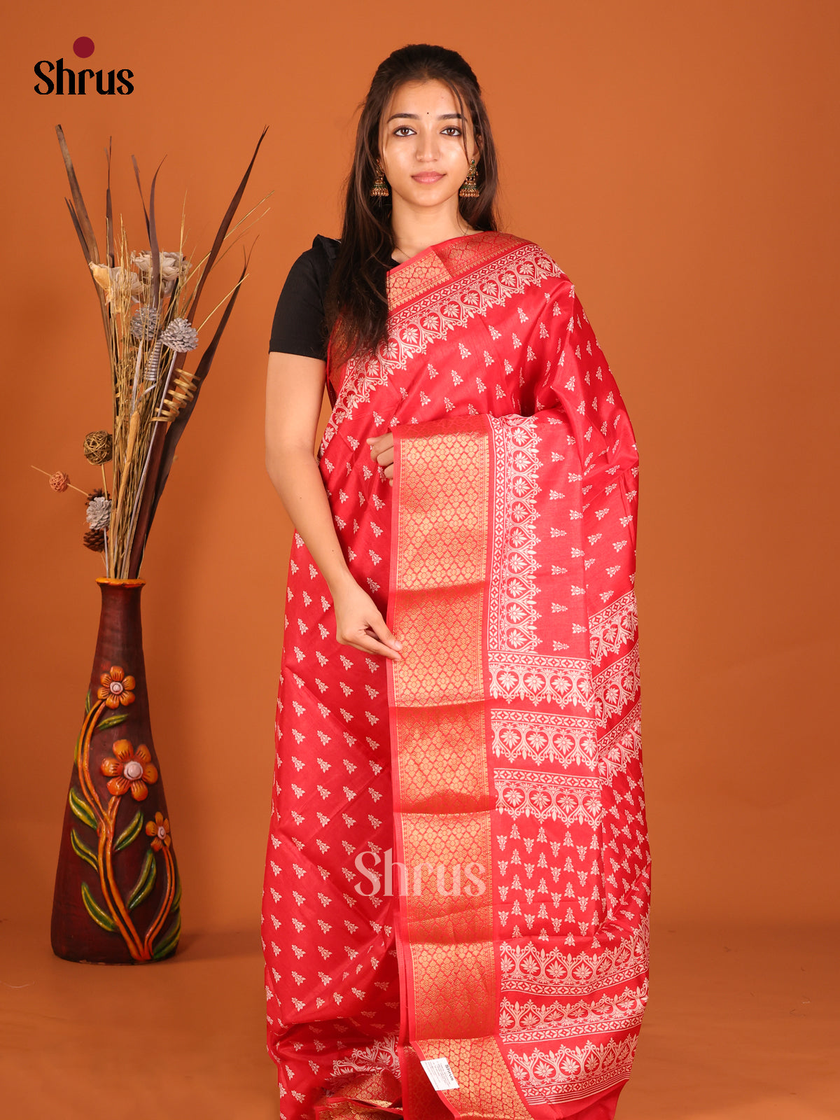 DHS06467 - Semi Crepe Saree - Shop on Shrus.com