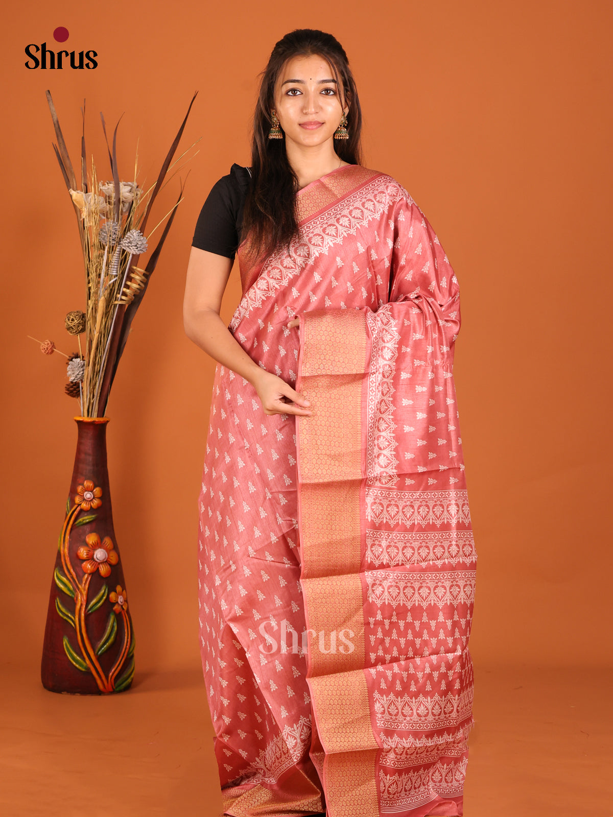 DHS06468 - Semi Crepe Saree - Shop on Shrus.com