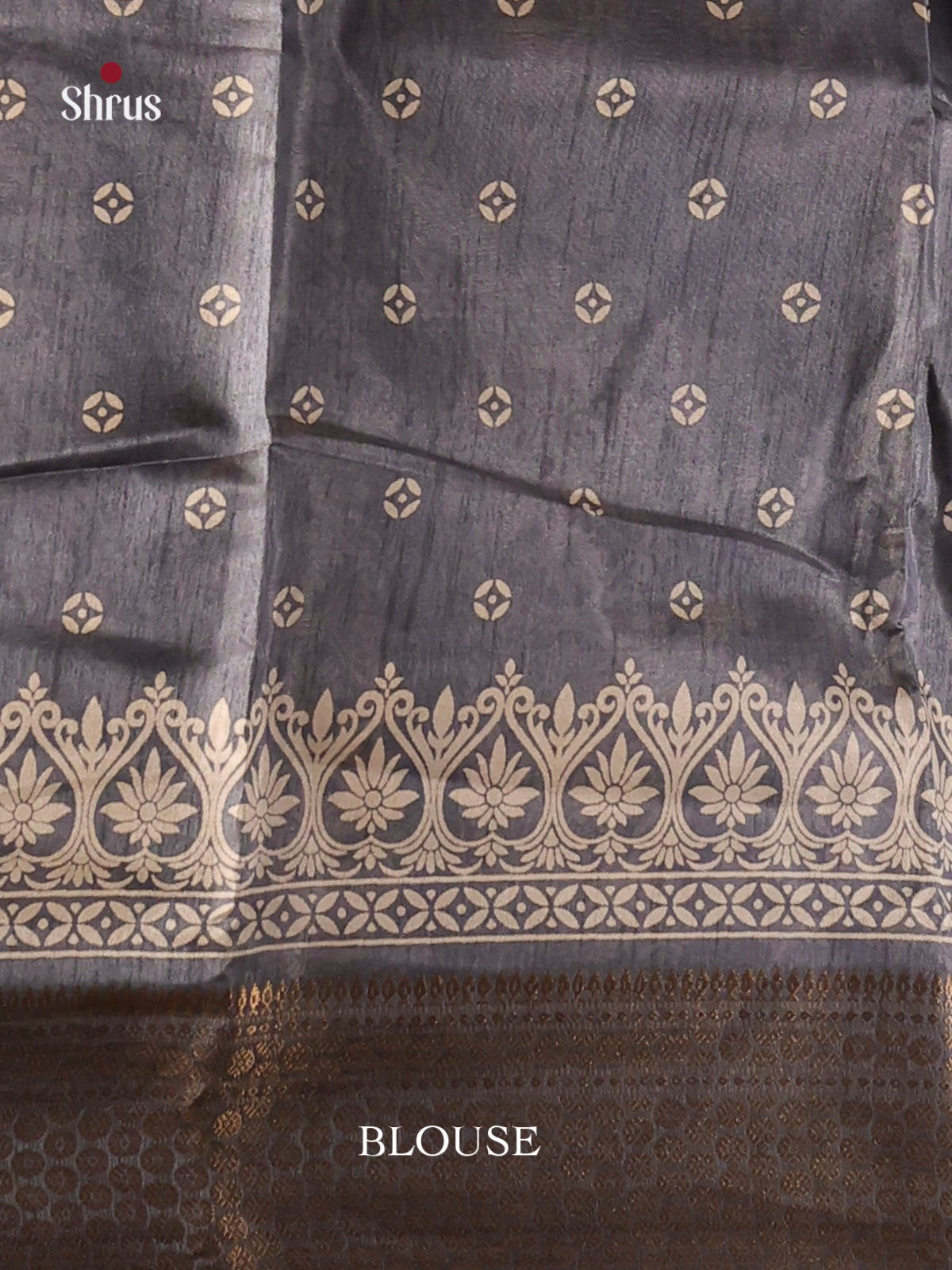 Grey- Semi Crepe Saree - Shop on Shrus.com