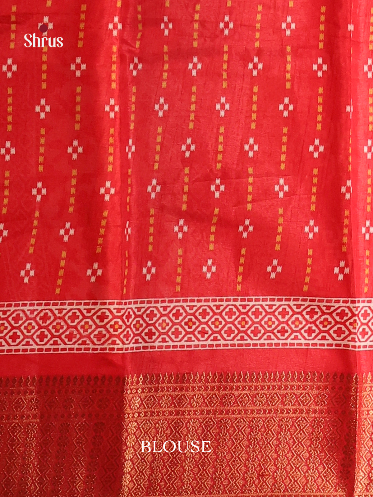 Red - Semi Crepe Saree - Shop on Shrus.com
