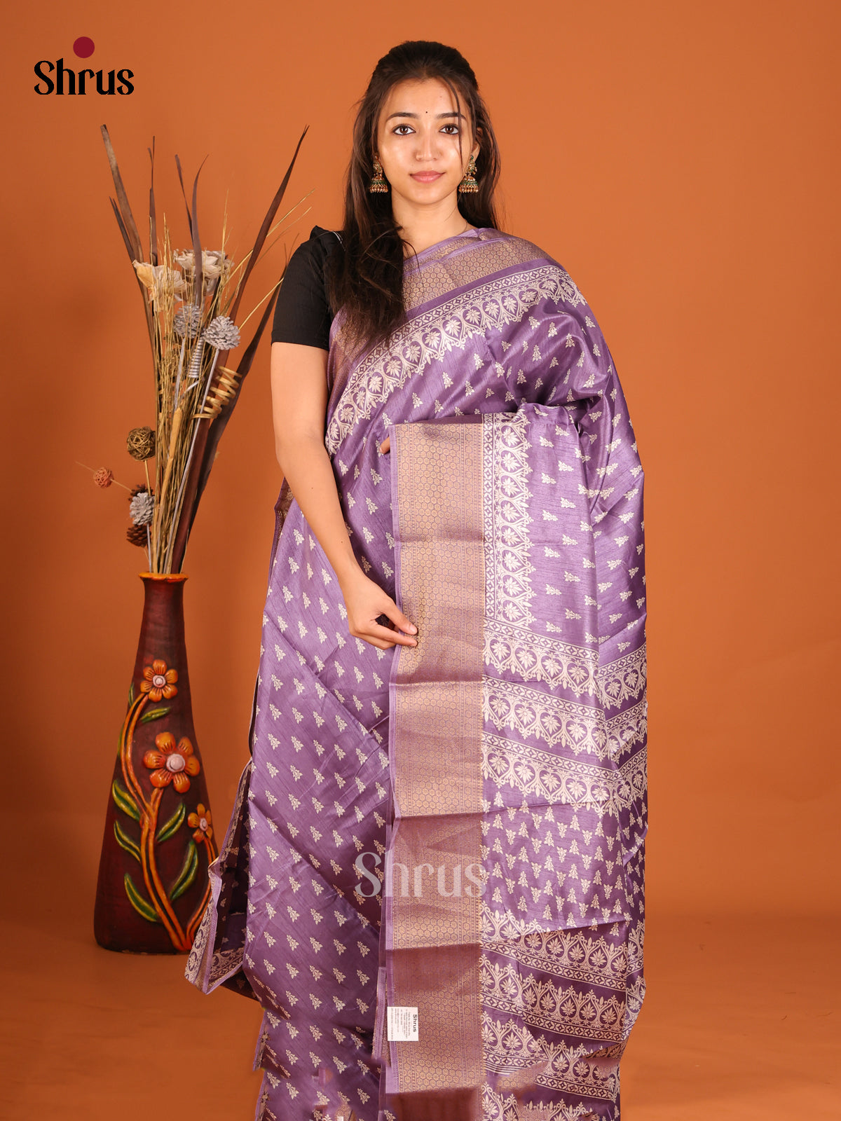 DHS06488 - Semi Crepe Saree - Shop on Shrus.com