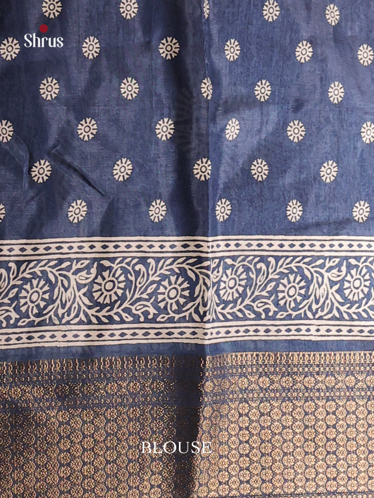 Blue - Semi Crepe Saree