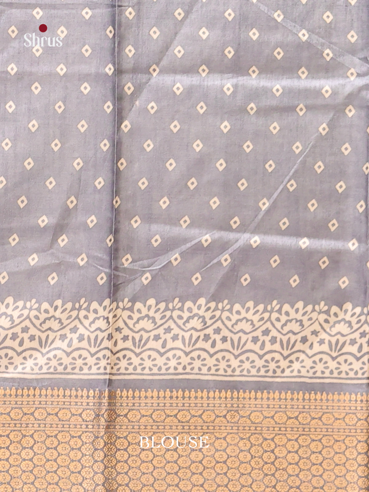 Grey - Semi Crepe Saree - Shop on Shrus.com