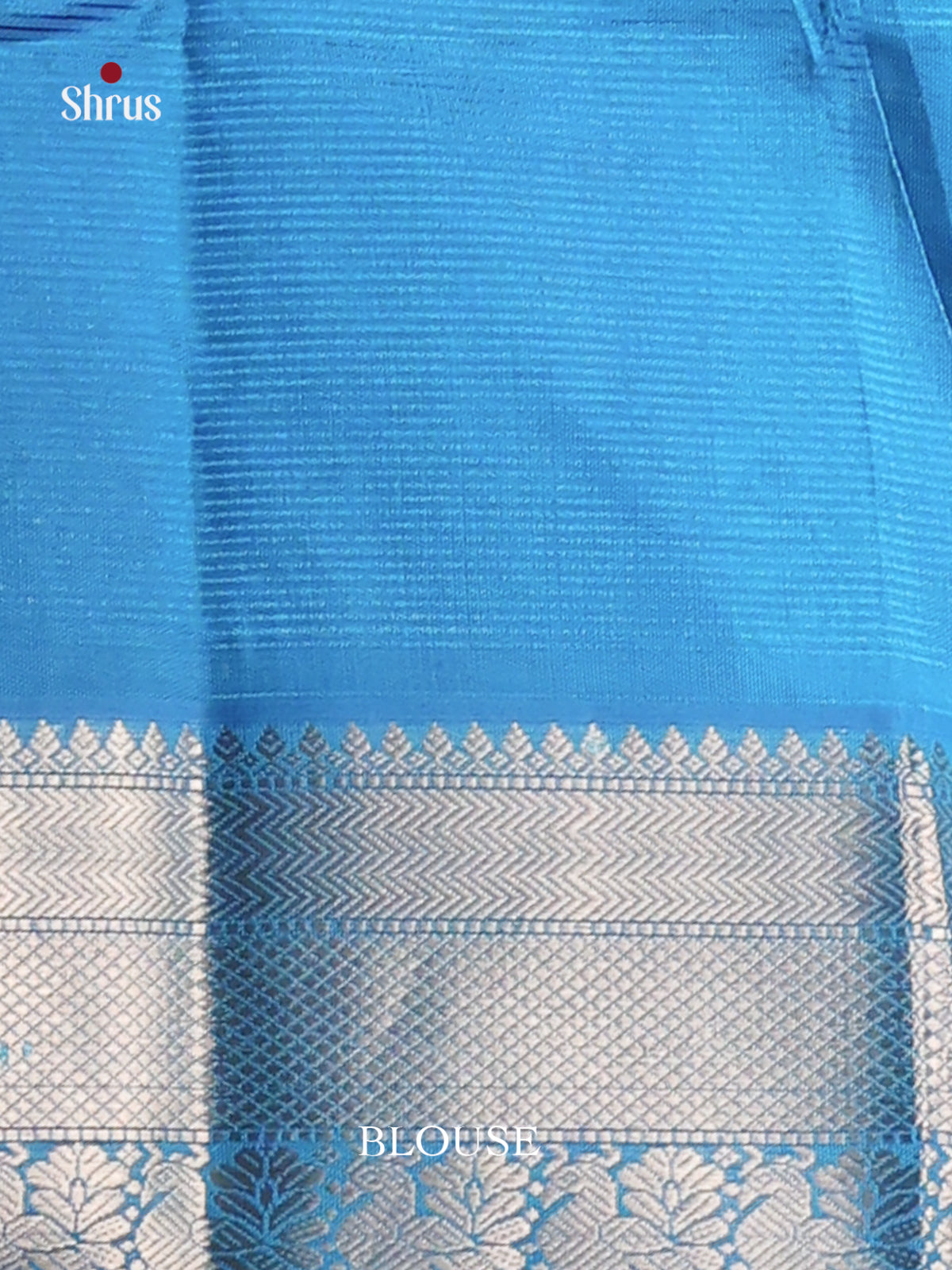 Blue & Teal - Mangalagiri silkcotton Saree with zari peacock , floral buttas -1