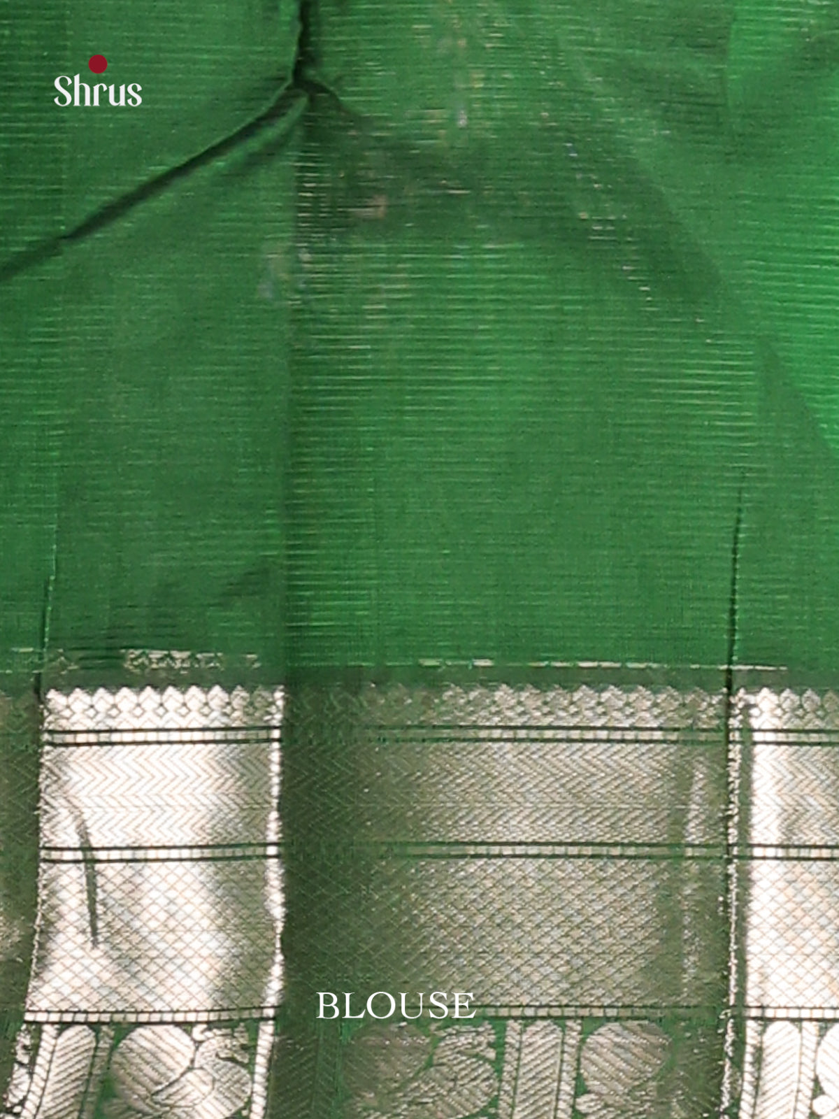 Green - Mangalagiri silkcotton Saree with zari floral buttas -2