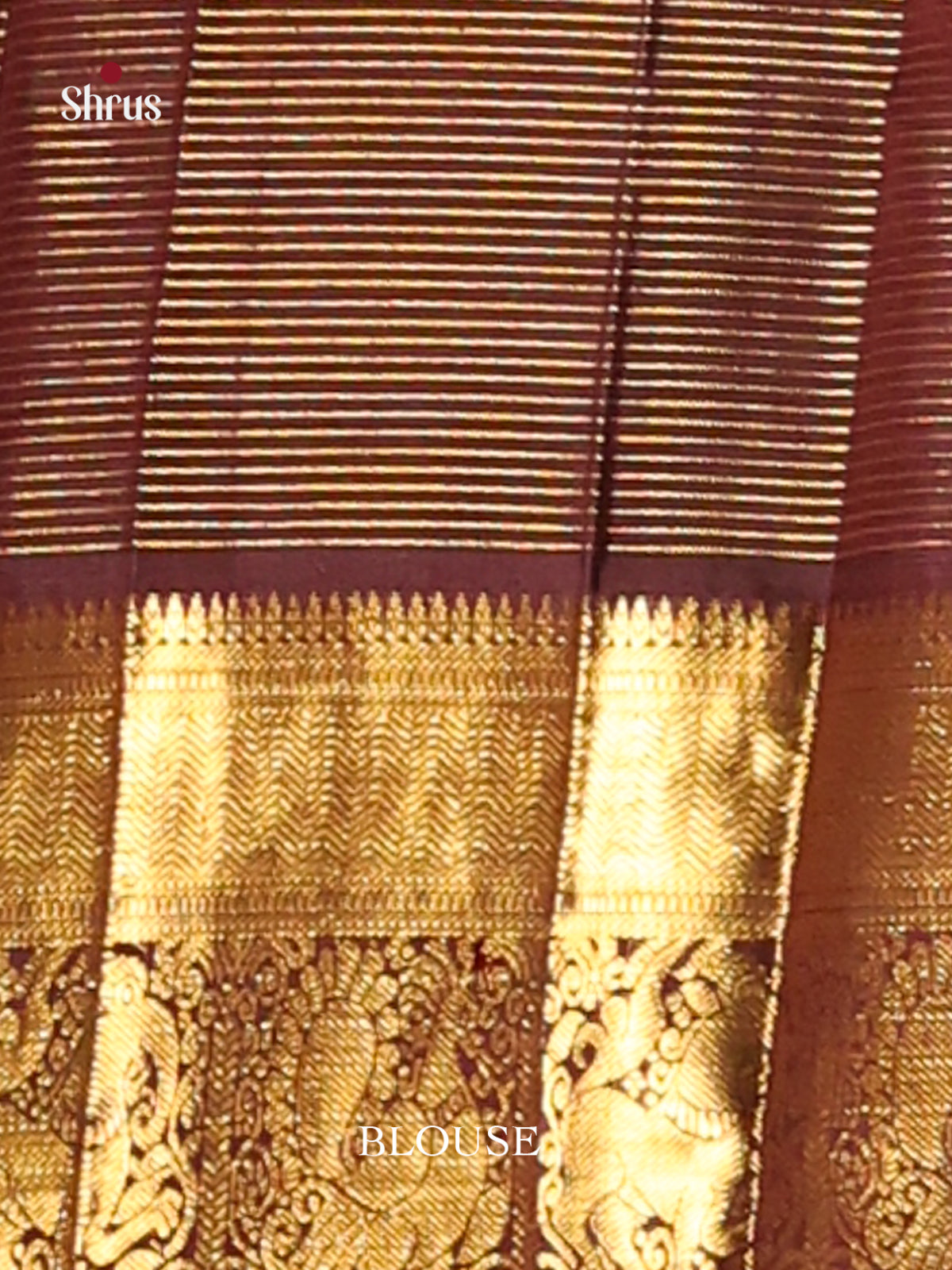 Chic Pink Korvai Kanchipuram Silk Saree with rich zari border & Brown Brocade Pallu 2