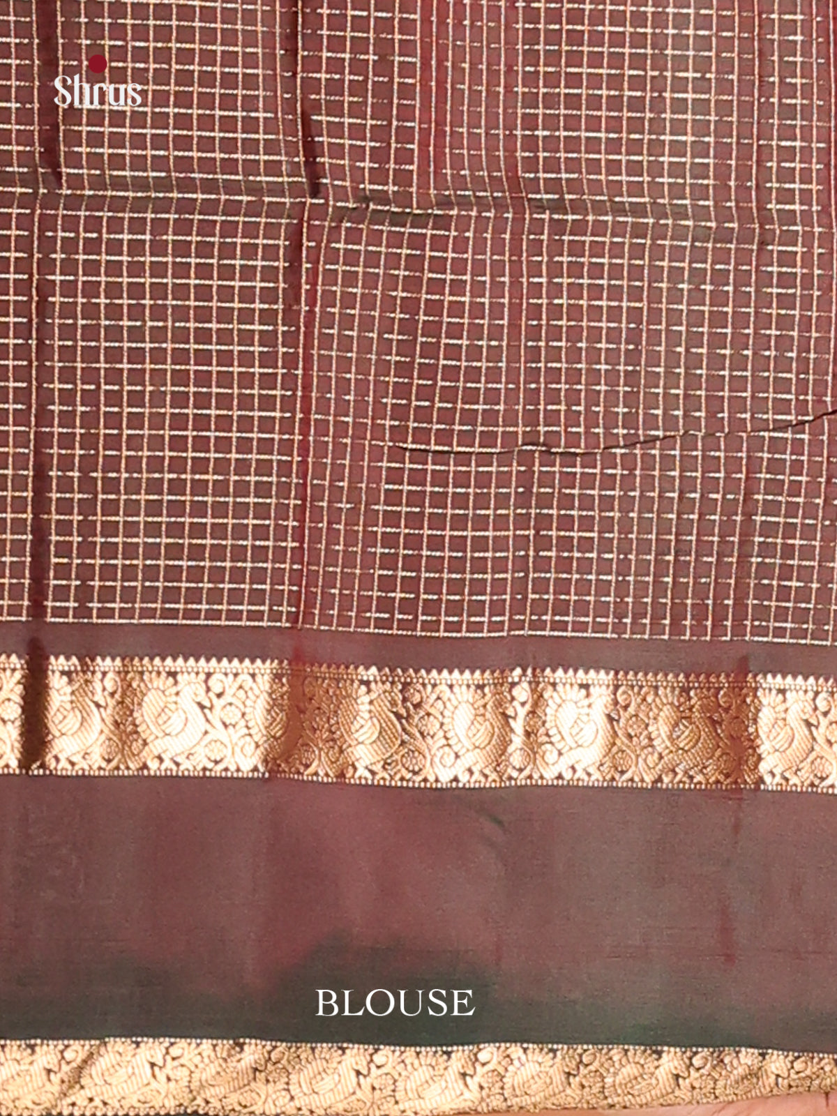 Honey & Brown  Soft Silk  Saree with zari checks, buttas , rettaipet border - Shop on Shrus.com