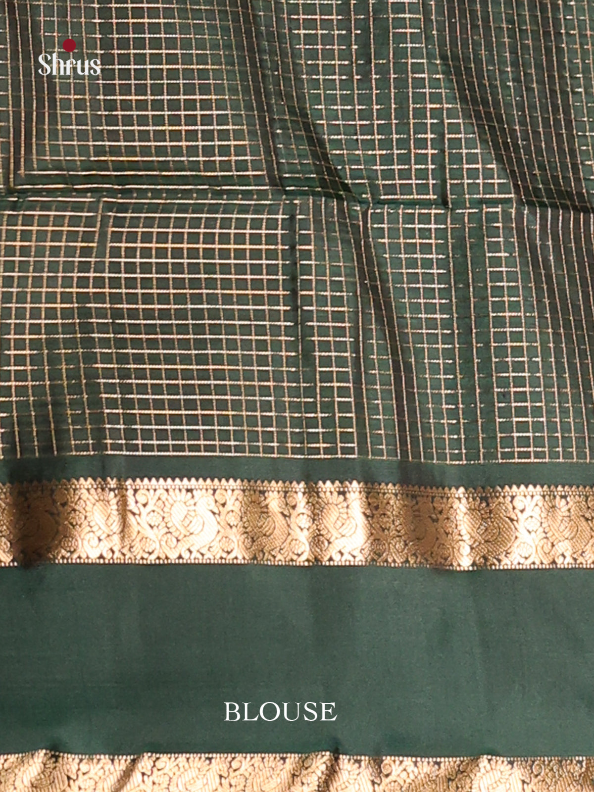 Brown & Green Soft Silk  Saree with contrast Rettaipet zari border