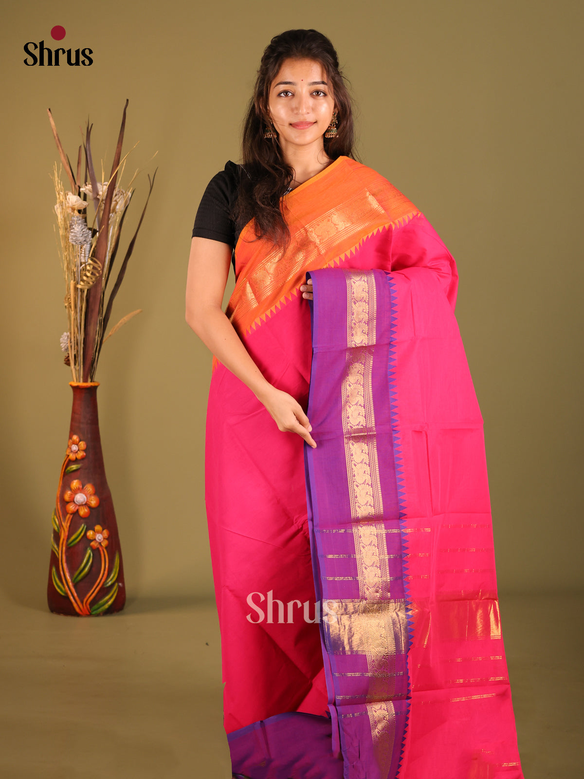 Pink & Purple - Chettinad Cotton Saree
