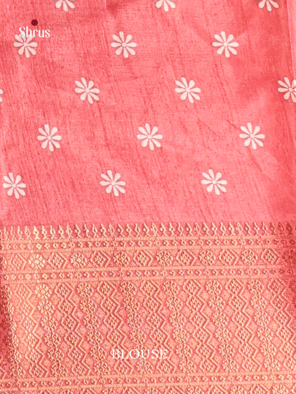 Orangish Pink- Semi Crepe Saree - Shop on Shrus.com