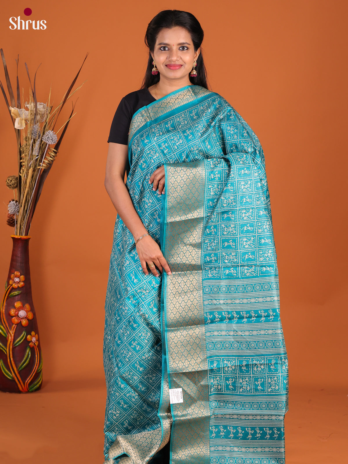 DHS09120 - Semi Crepe Saree - Shop on Shrus.com