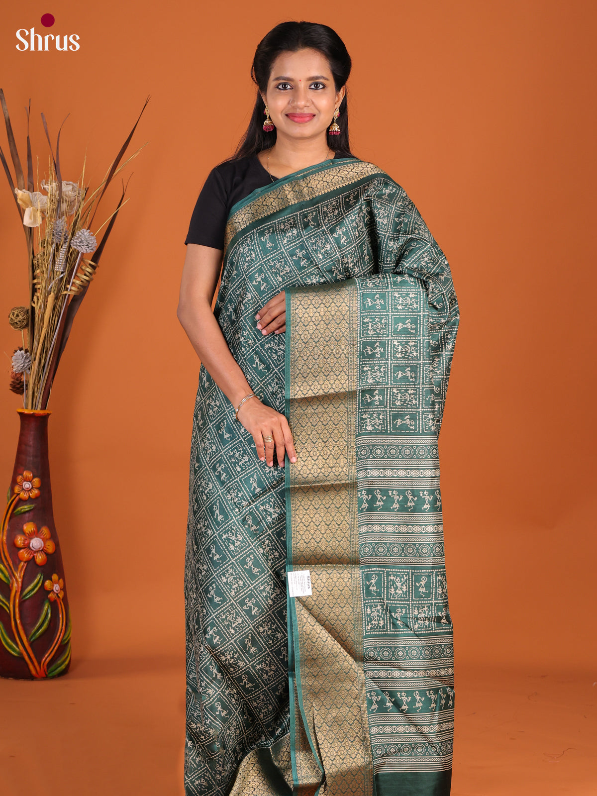 DHS09146 - Semi Crepe Saree - Shop on Shrus.com