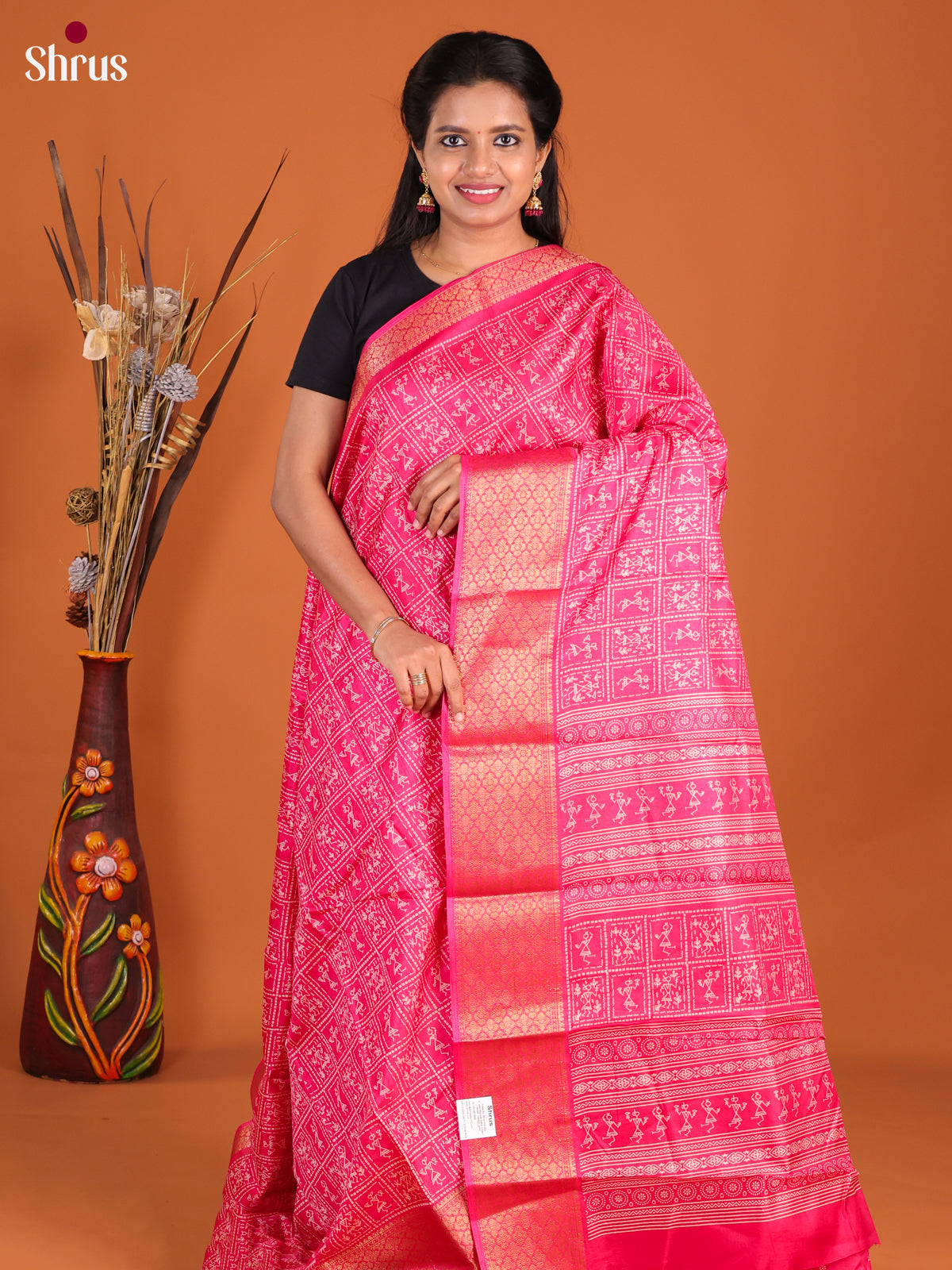 DHS09148 - Semi Crepe Saree - Shop on Shrus.com