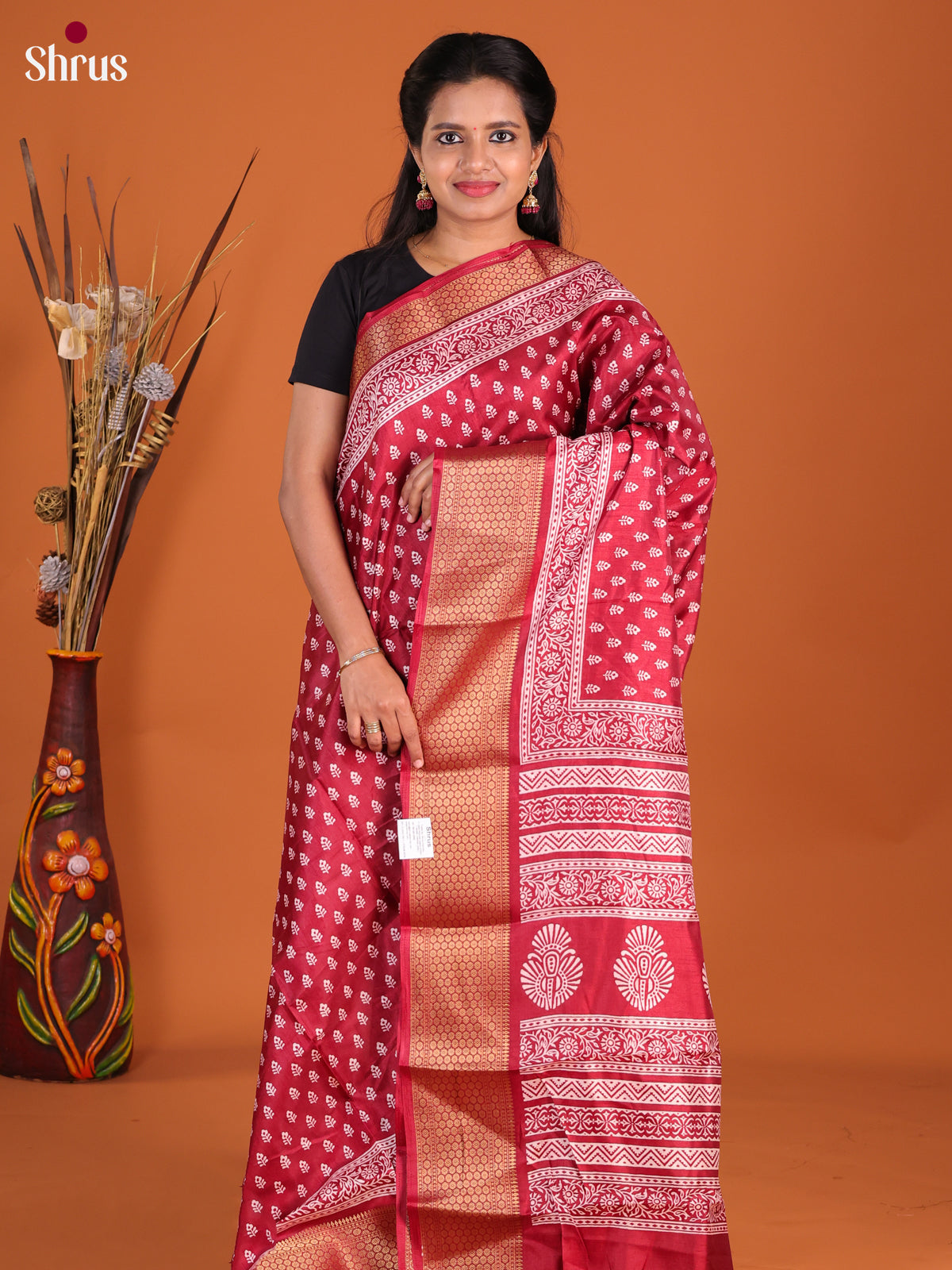 DHS09172 - Semi Crepe Saree - Shop on Shrus.com