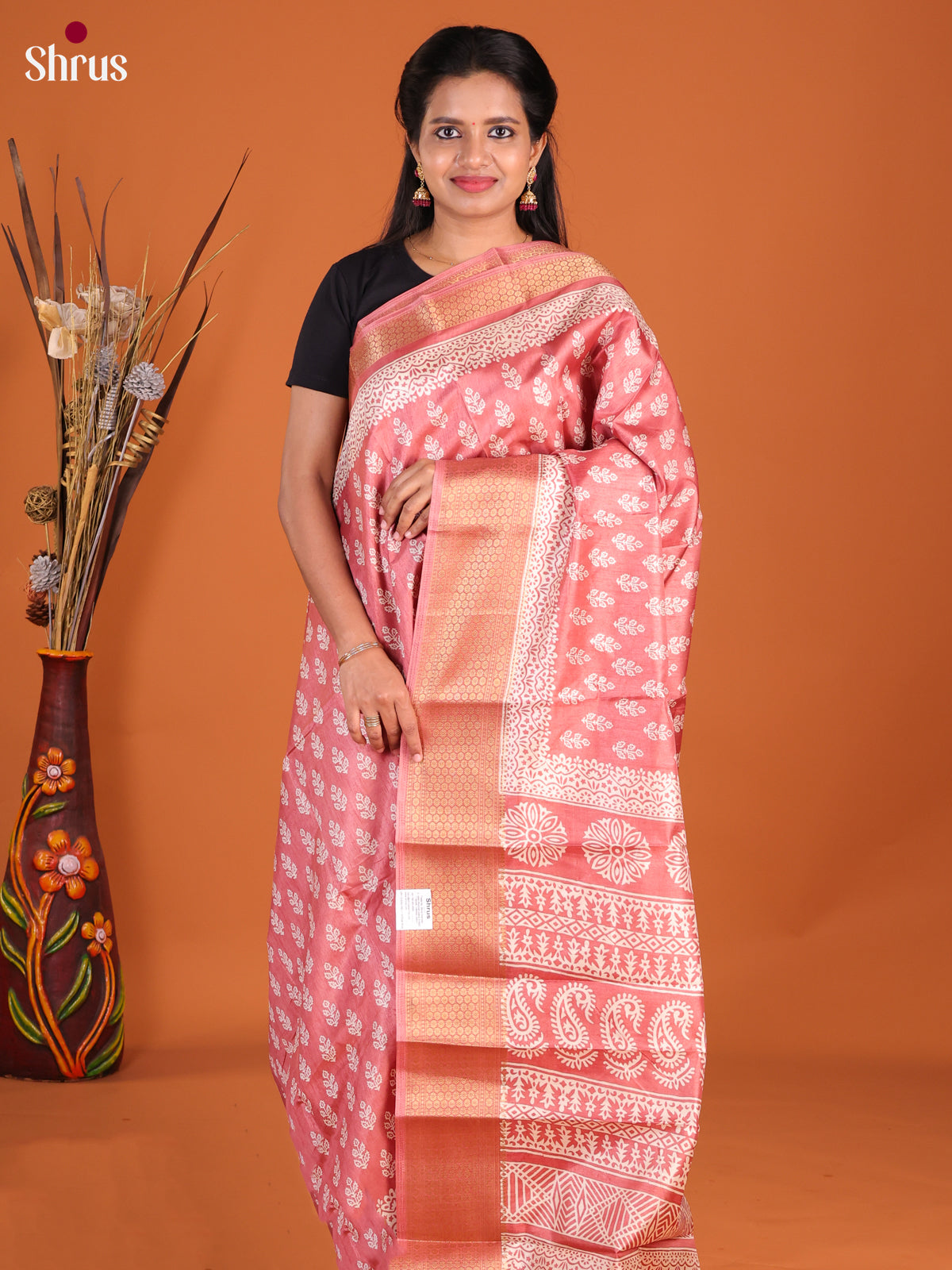 DHS09182 - Semi Crepe Saree - Shop on Shrus.com