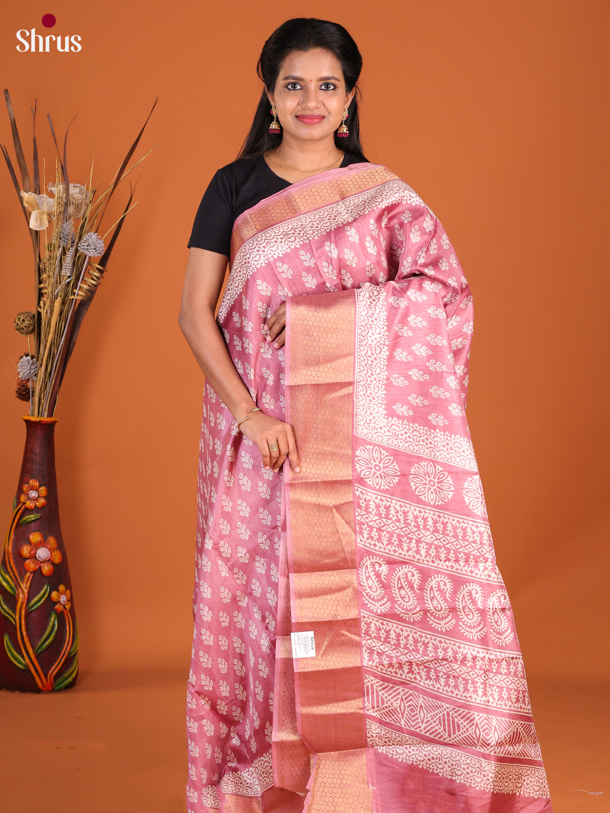 DHS09183 - Semi Crepe Saree - Shop on Shrus.com