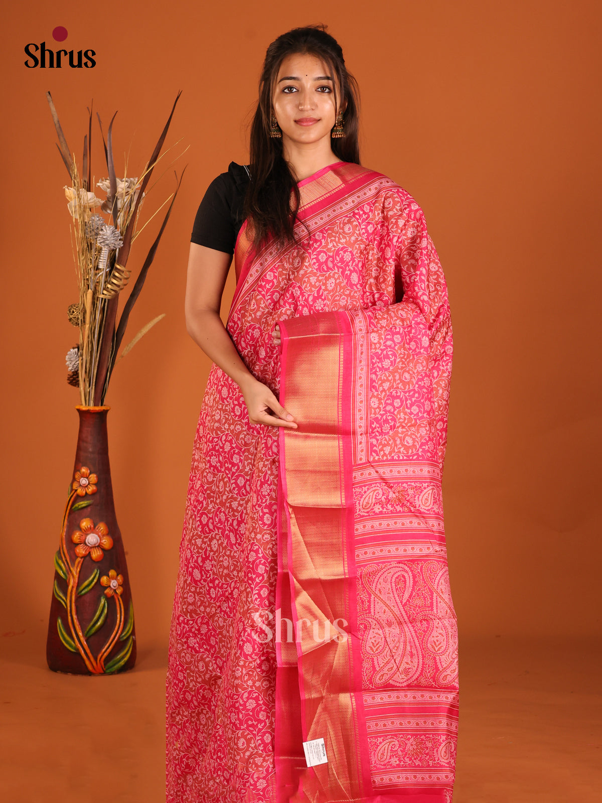 DHS09192 - Semi Crepe Saree - Shop on Shrus.com