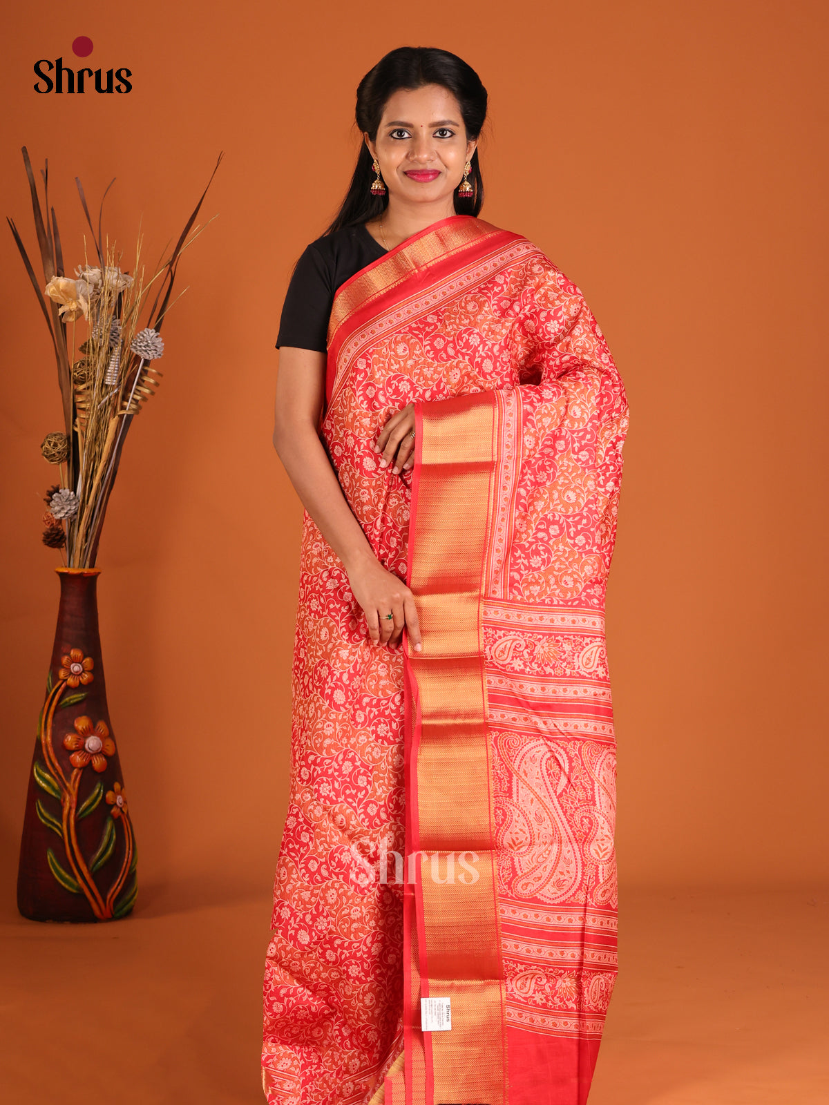 DHS09194 - Semi Crepe Saree - Shop on Shrus.com