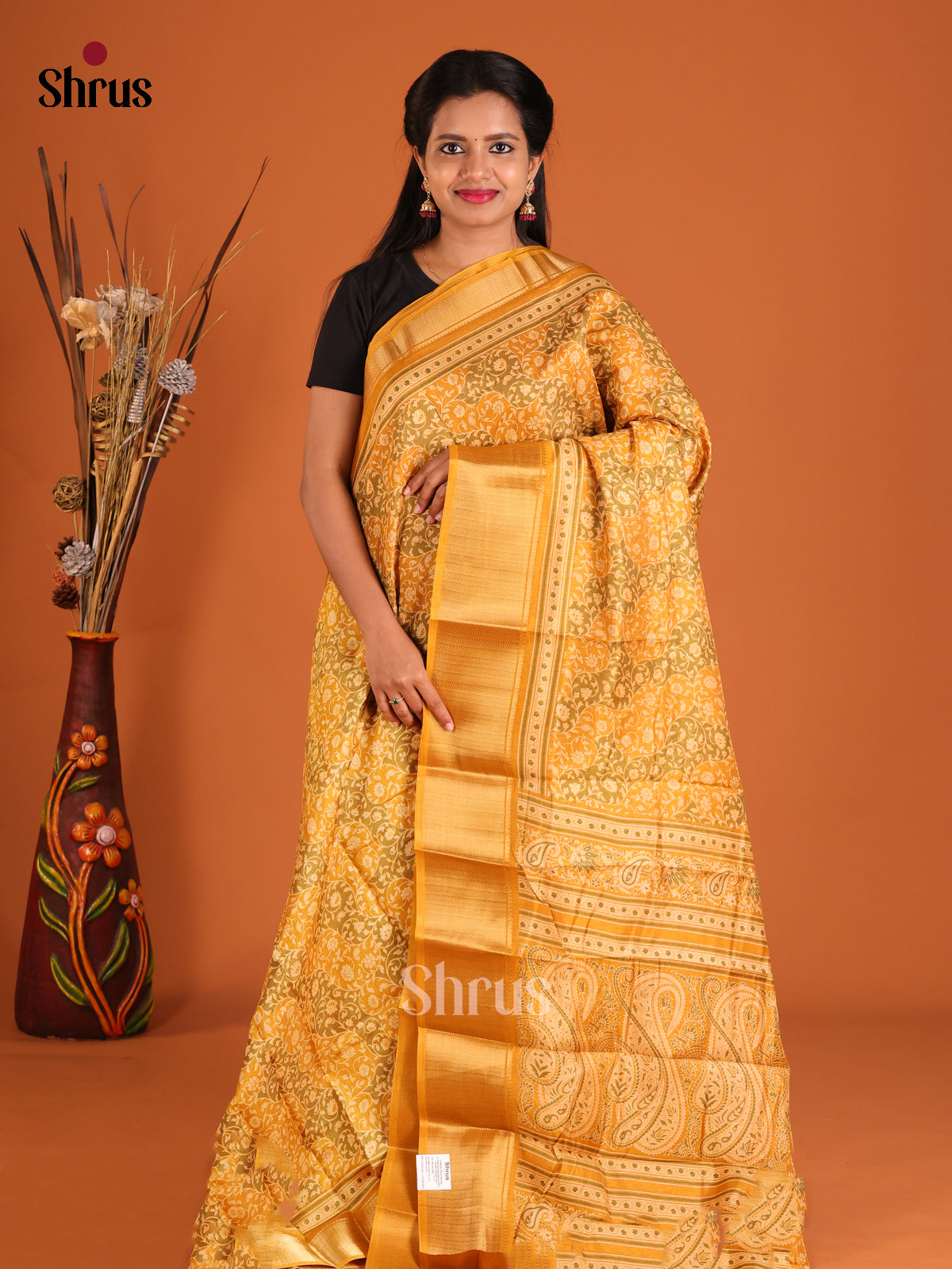 DHS09196 - Semi Crepe Saree - Shop on Shrus.com