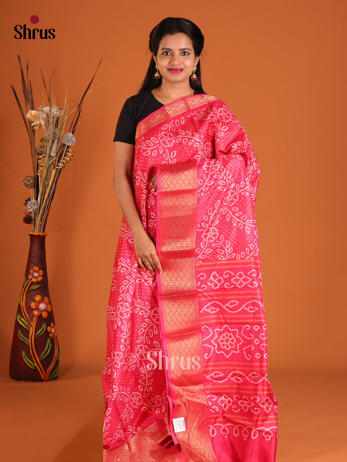 DHS09200 - Semi Crepe Saree - Shop on Shrus.com